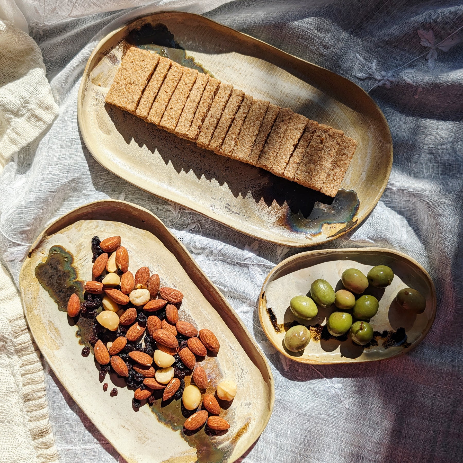 Handmade Ceramic Tray Set (3)| inspired by textures found in nature