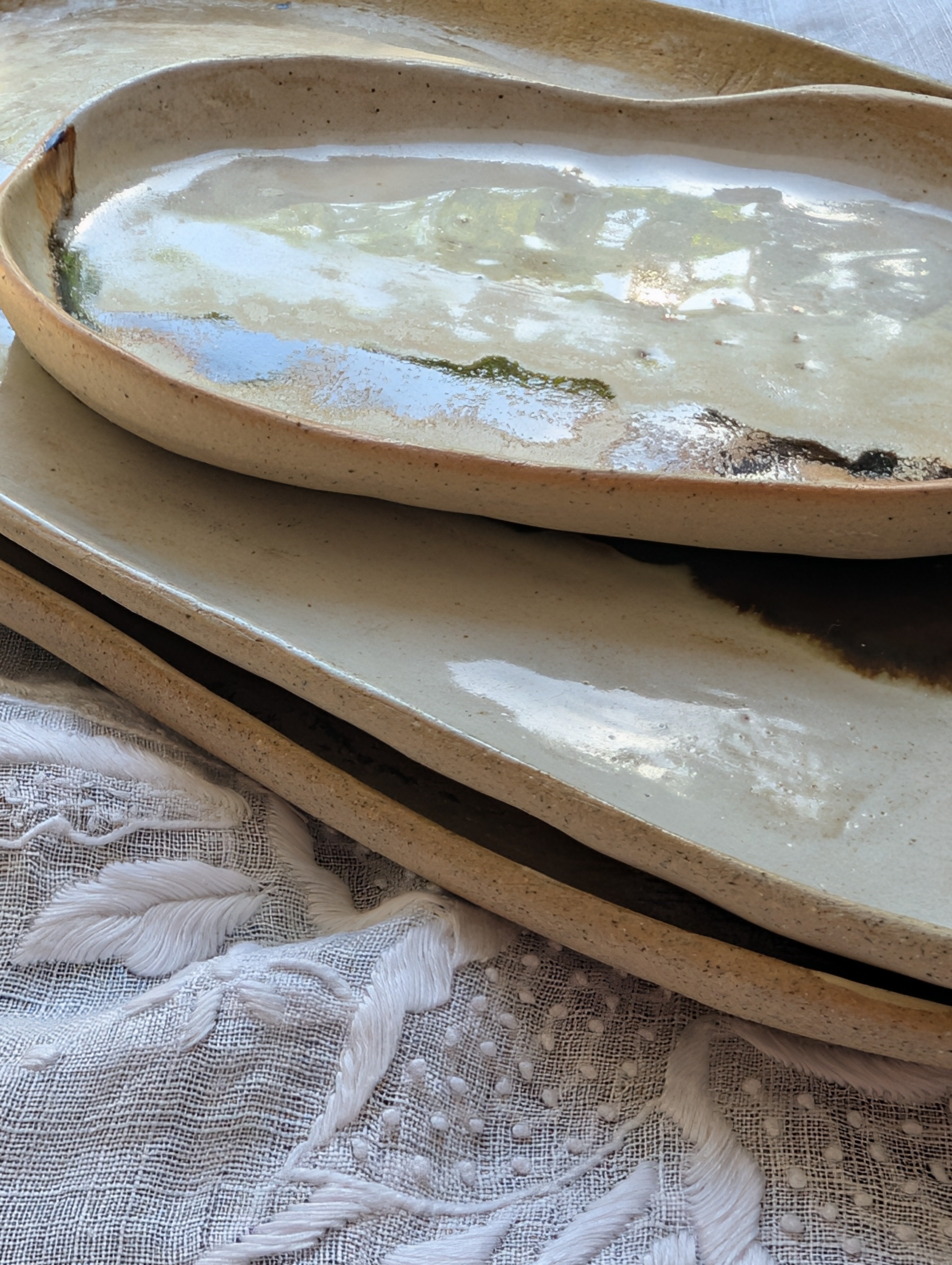 Handmade Ceramic Tray Set (3)| inspired by textures found in nature