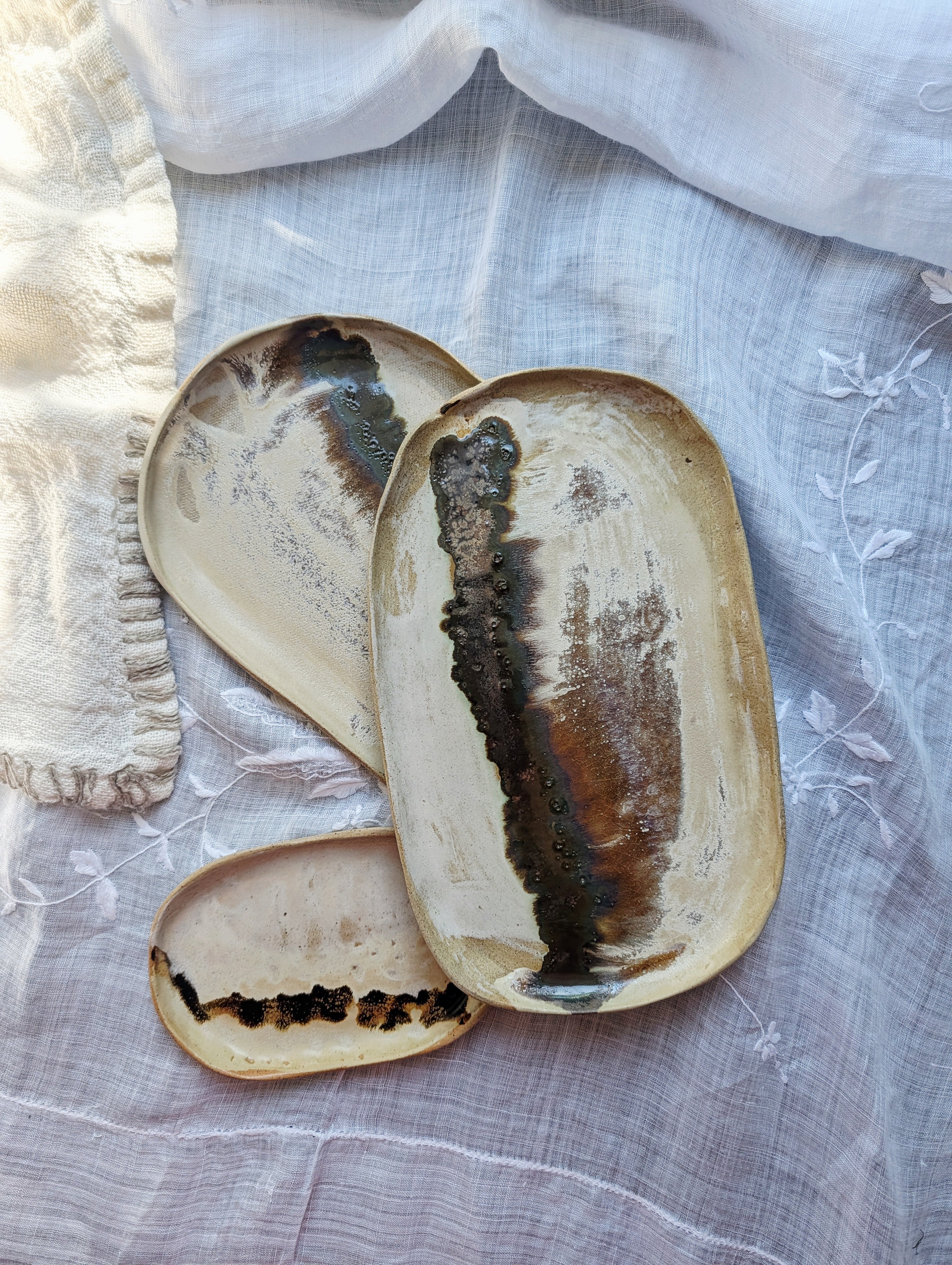 Handmade Ceramic Tray Set (3)| inspired by textures found in nature