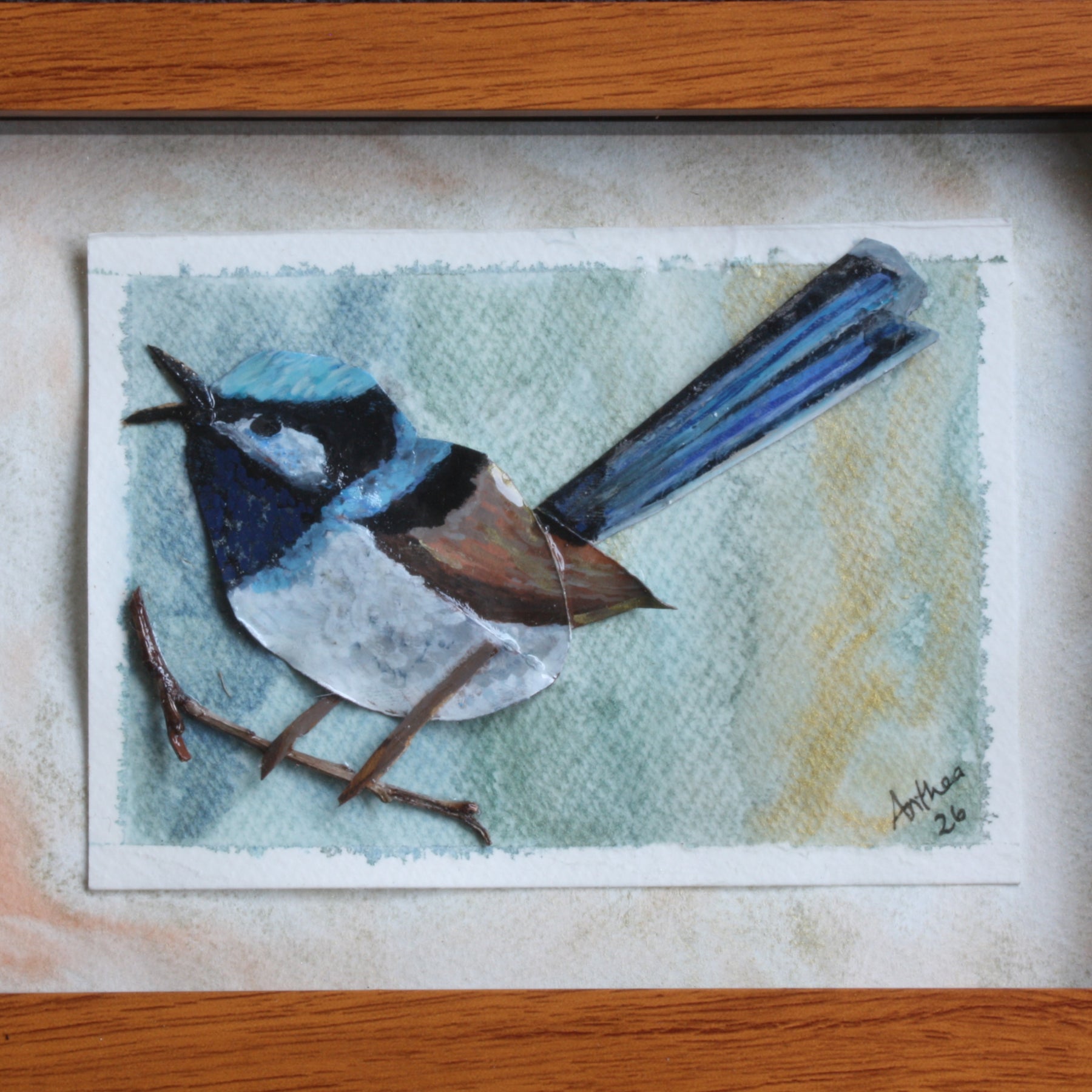 Male Fairy Blue Wren Original Artwork