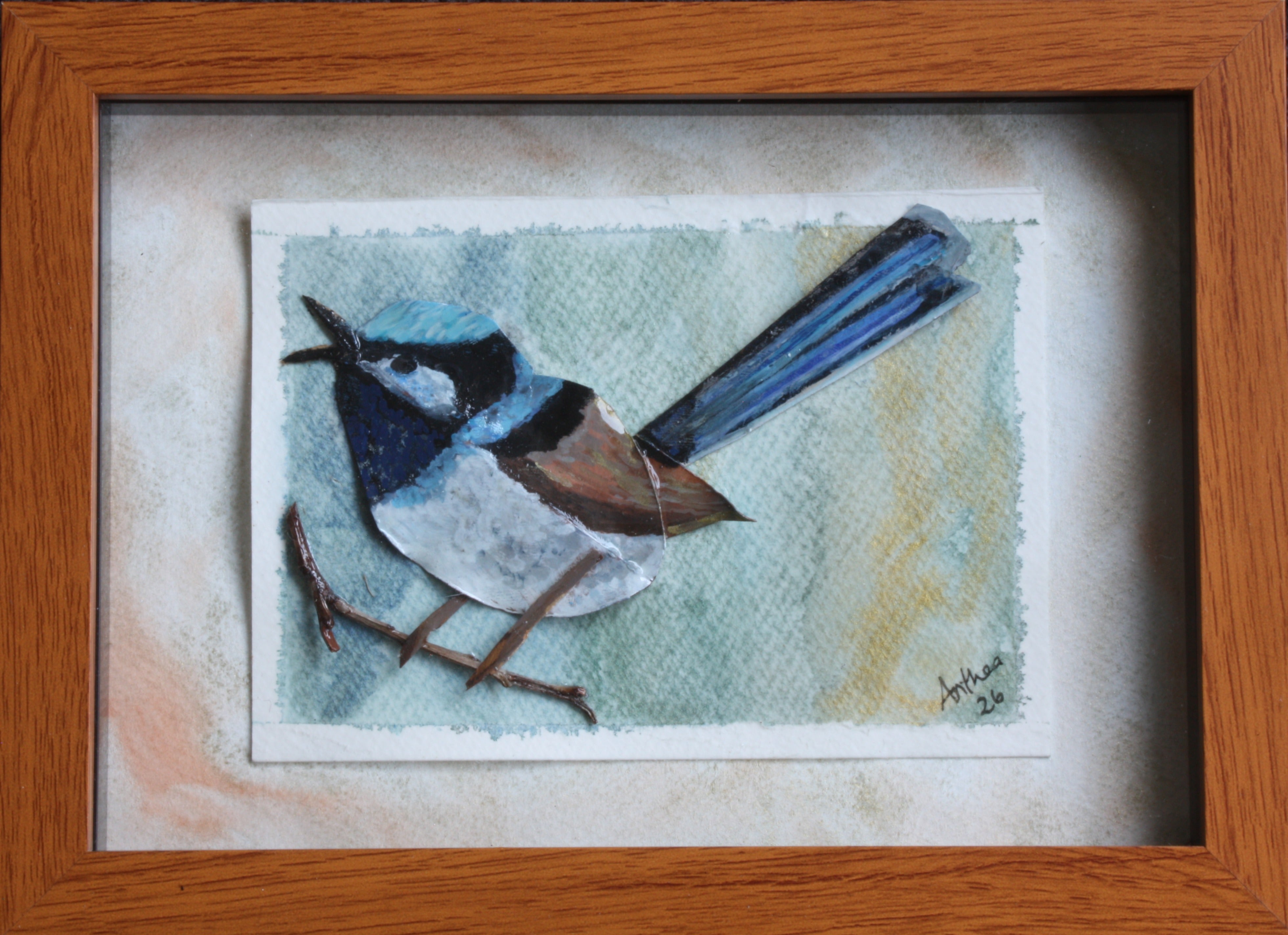 Male Fairy Blue Wren Original Artwork