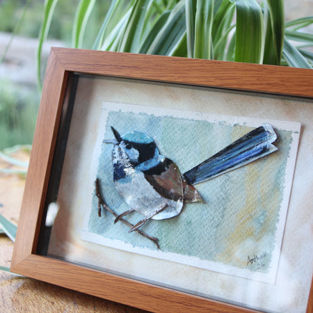 Male Fairy Blue Wren Original Artwork