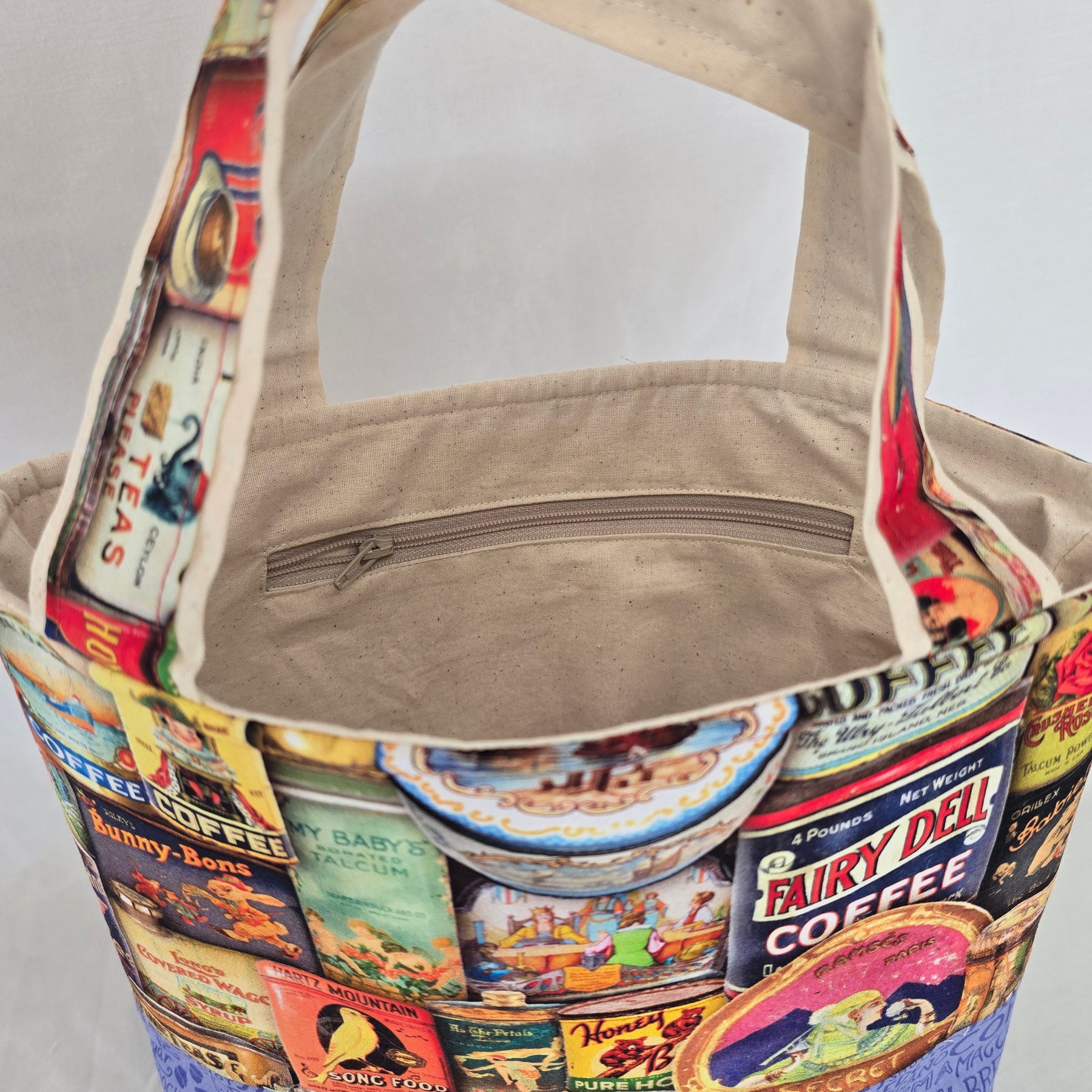 Handmade | Vintage Coffee Tin Print | Handbag