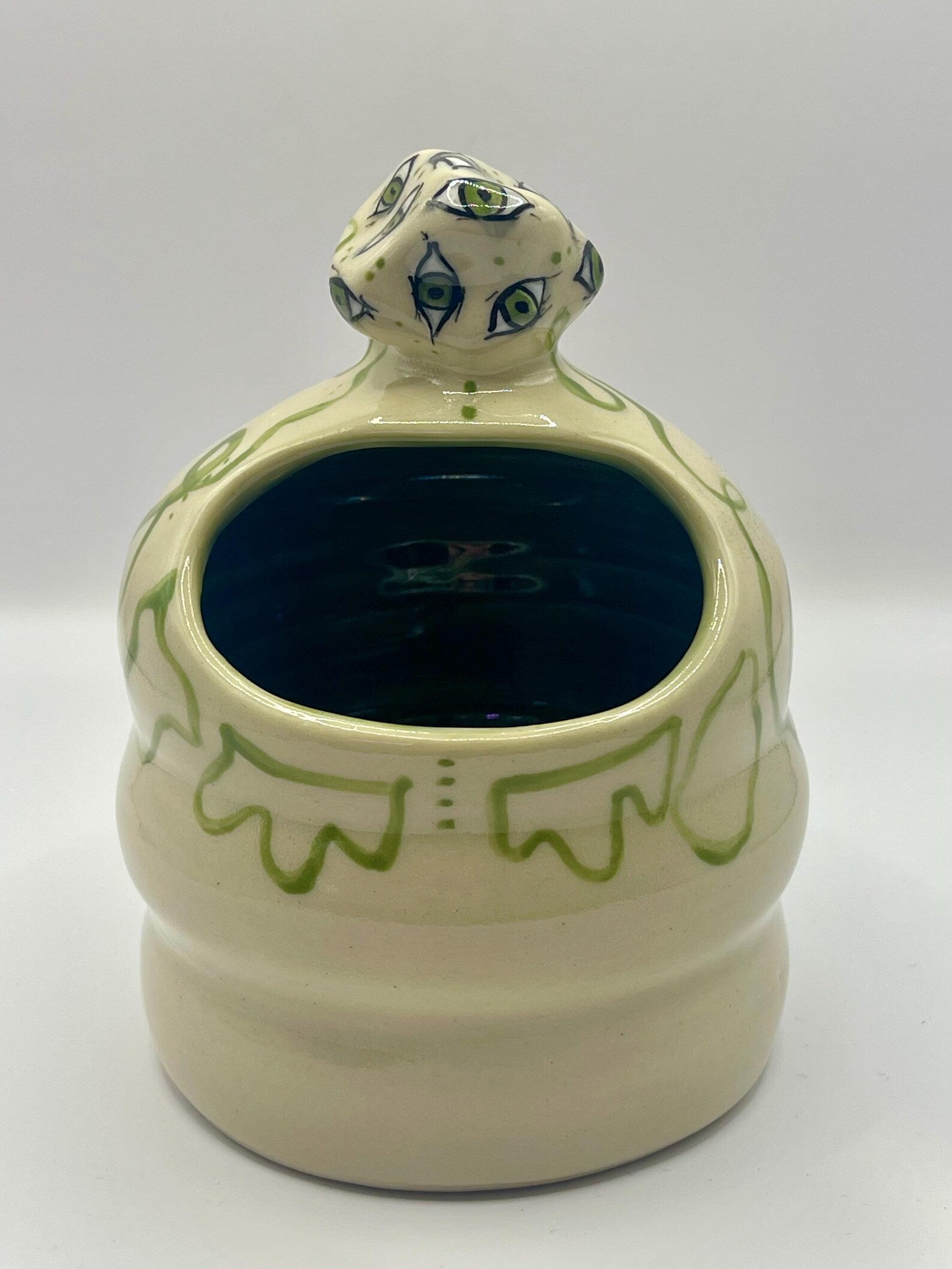 Handmade monster eyes salt pig / holder for anything that fits