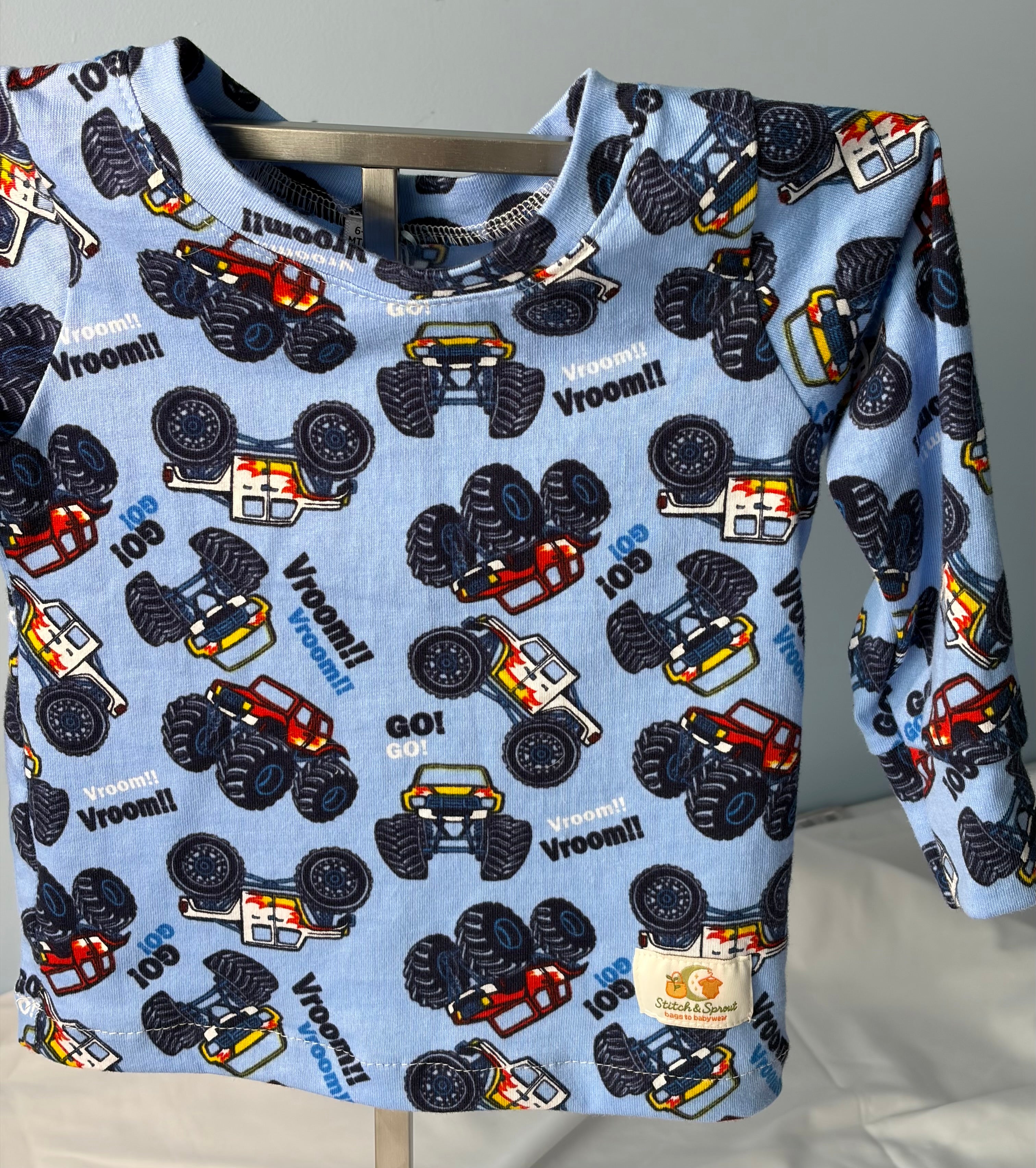MONSTER TRUCK LONG SLEEVE TOP & PANTS 6-9 Months