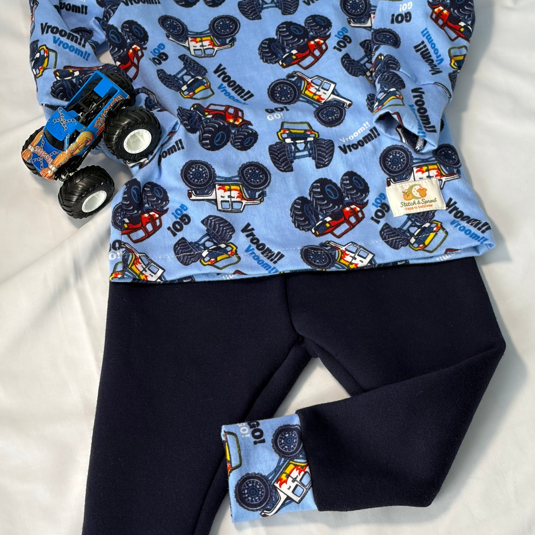 MONSTER TRUCK LONG SLEEVE TOP & PANTS 6-9 Months
