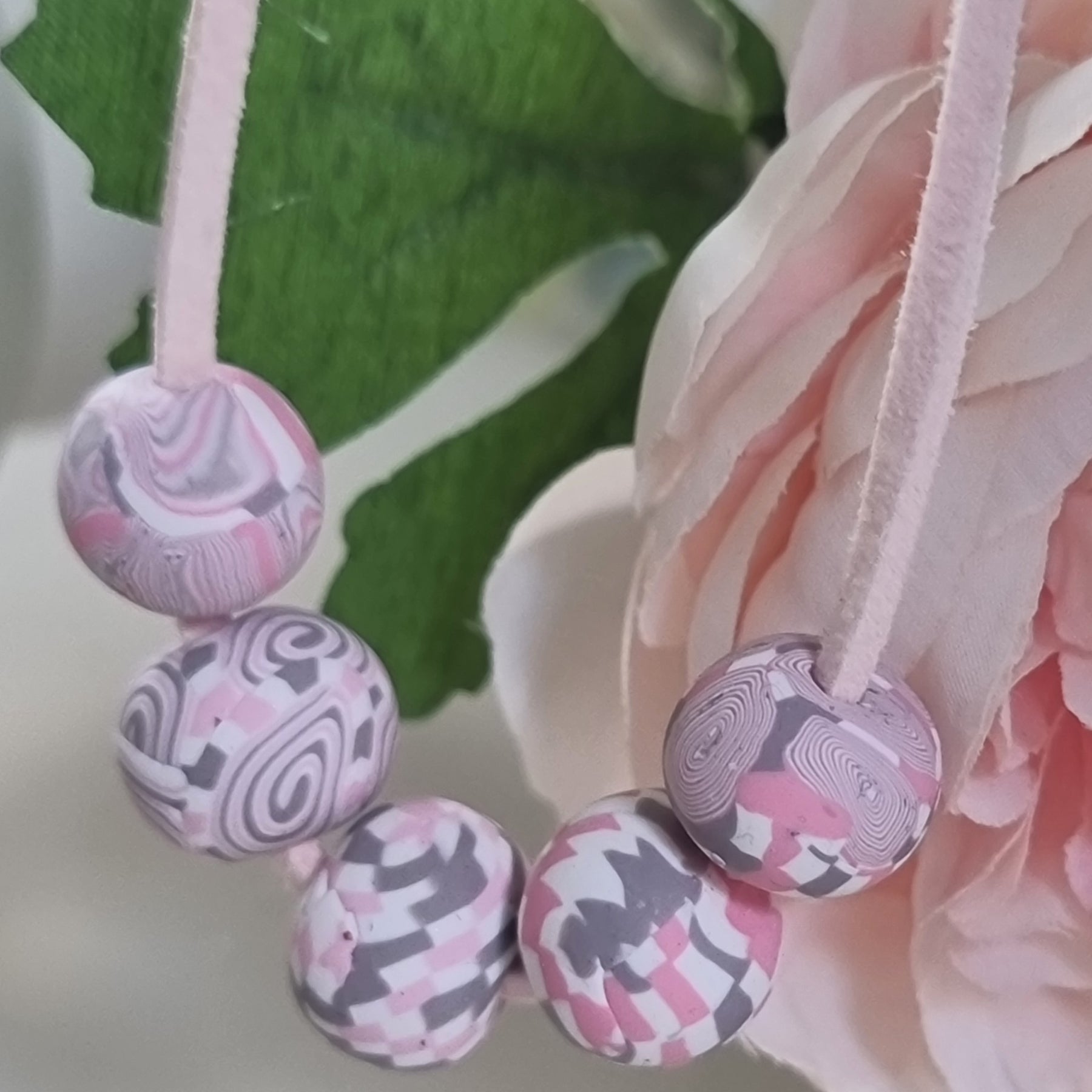 Blush Petal Waves Minimalist Necklace