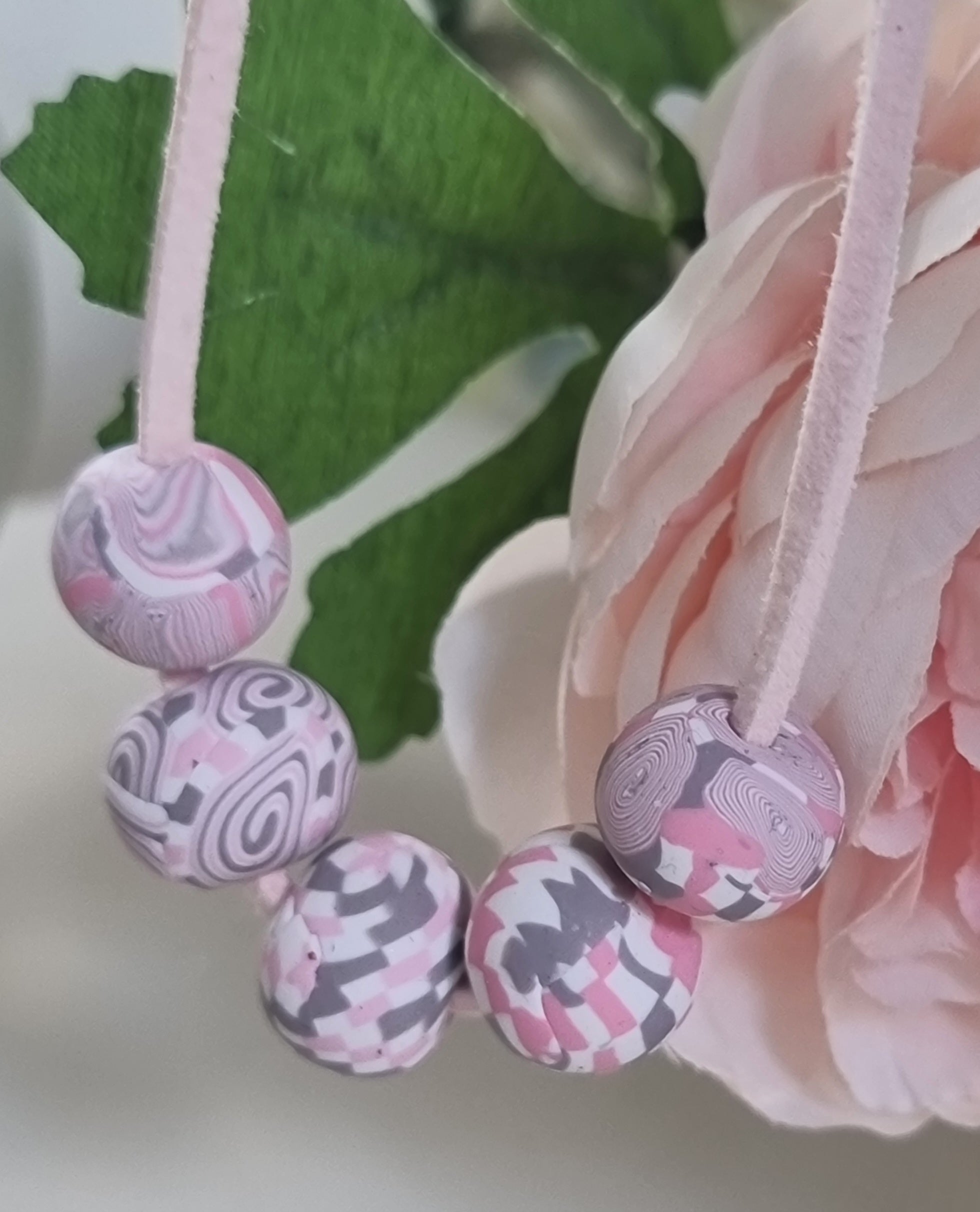 Blush Petal Waves Minimalist Necklace