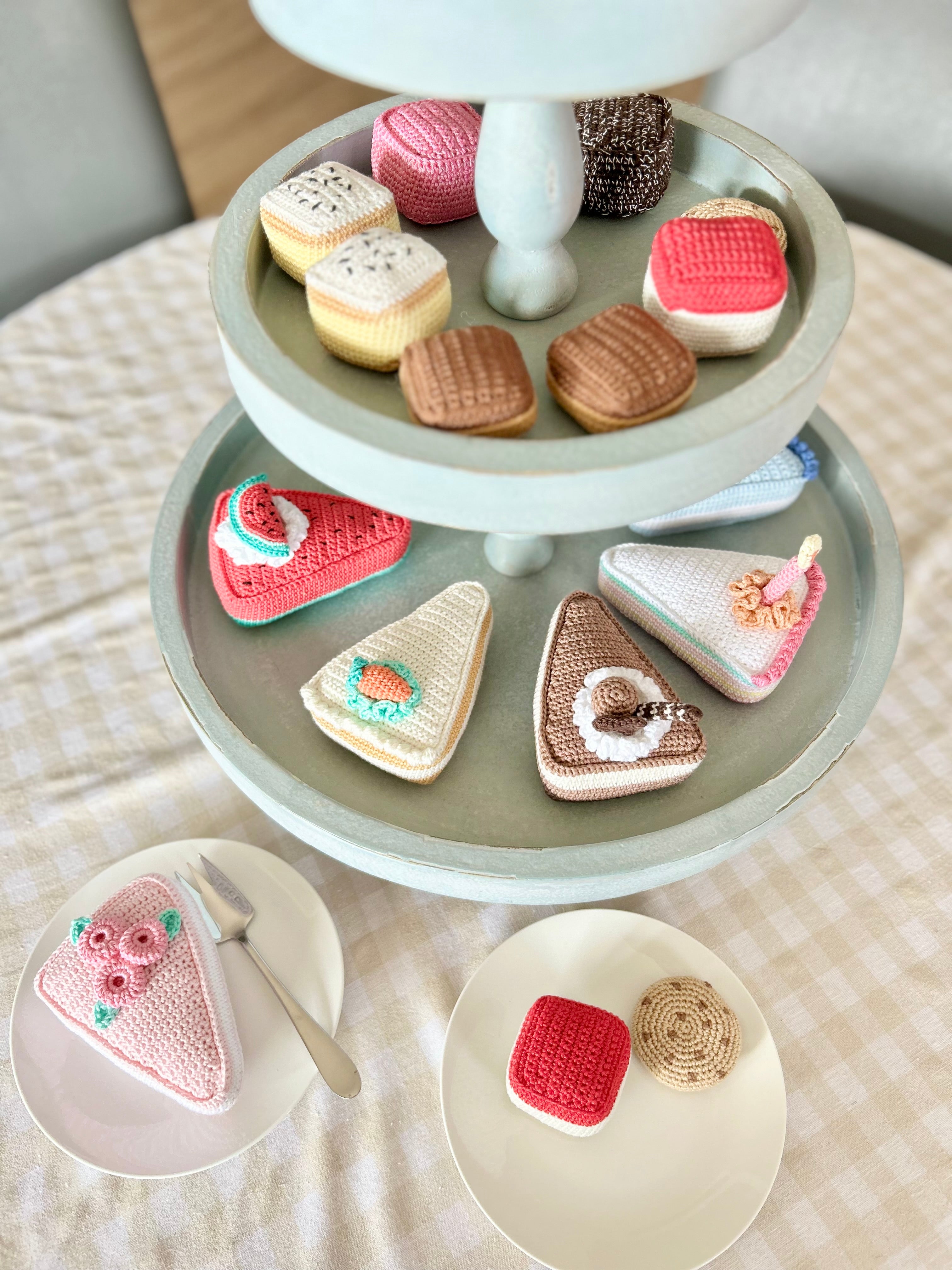 Lamington| Cookie | Vanilla slice | Caramel slice | Jelly slice | Crochet Pretend Play Food | Made to Order