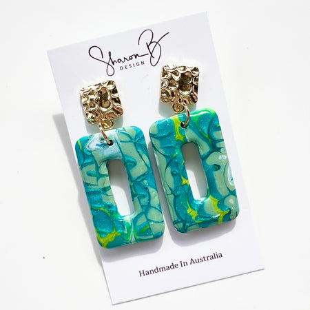 Earrings~Dangles~Lightweight~Affordable~Turquoise