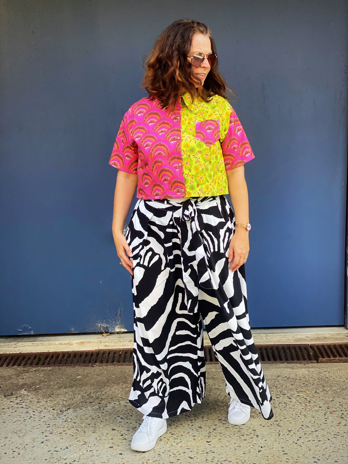 Size S or AU10  Boxy Crop Upcycled Dopamine Shirt