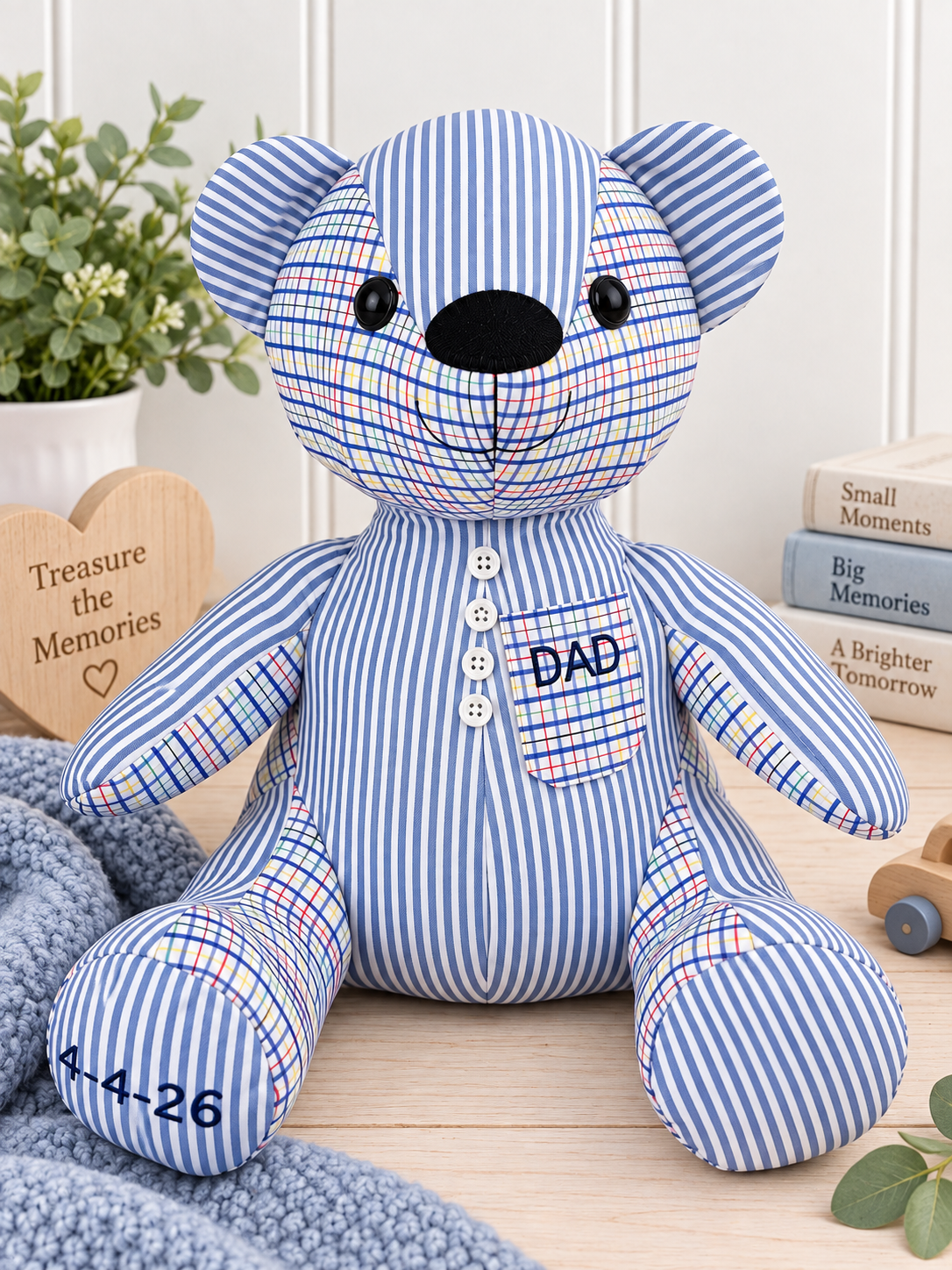 Custom Memory Bear – Made from Your Loved Ones Clothes | Keepsake Teddy Bear | Remberence Teddy Bear