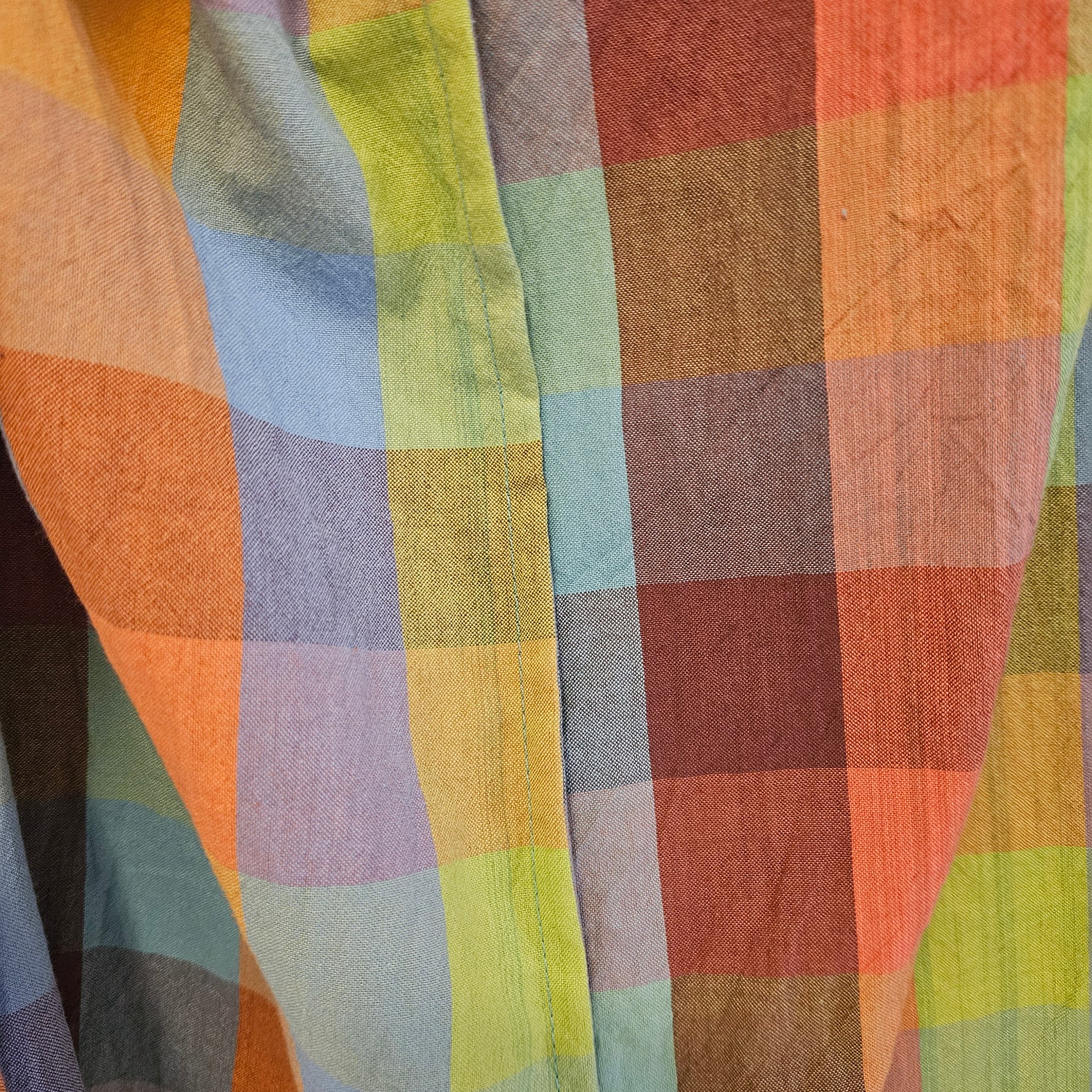 Dressing Gown Lightweight 100% Cotton Colourful check