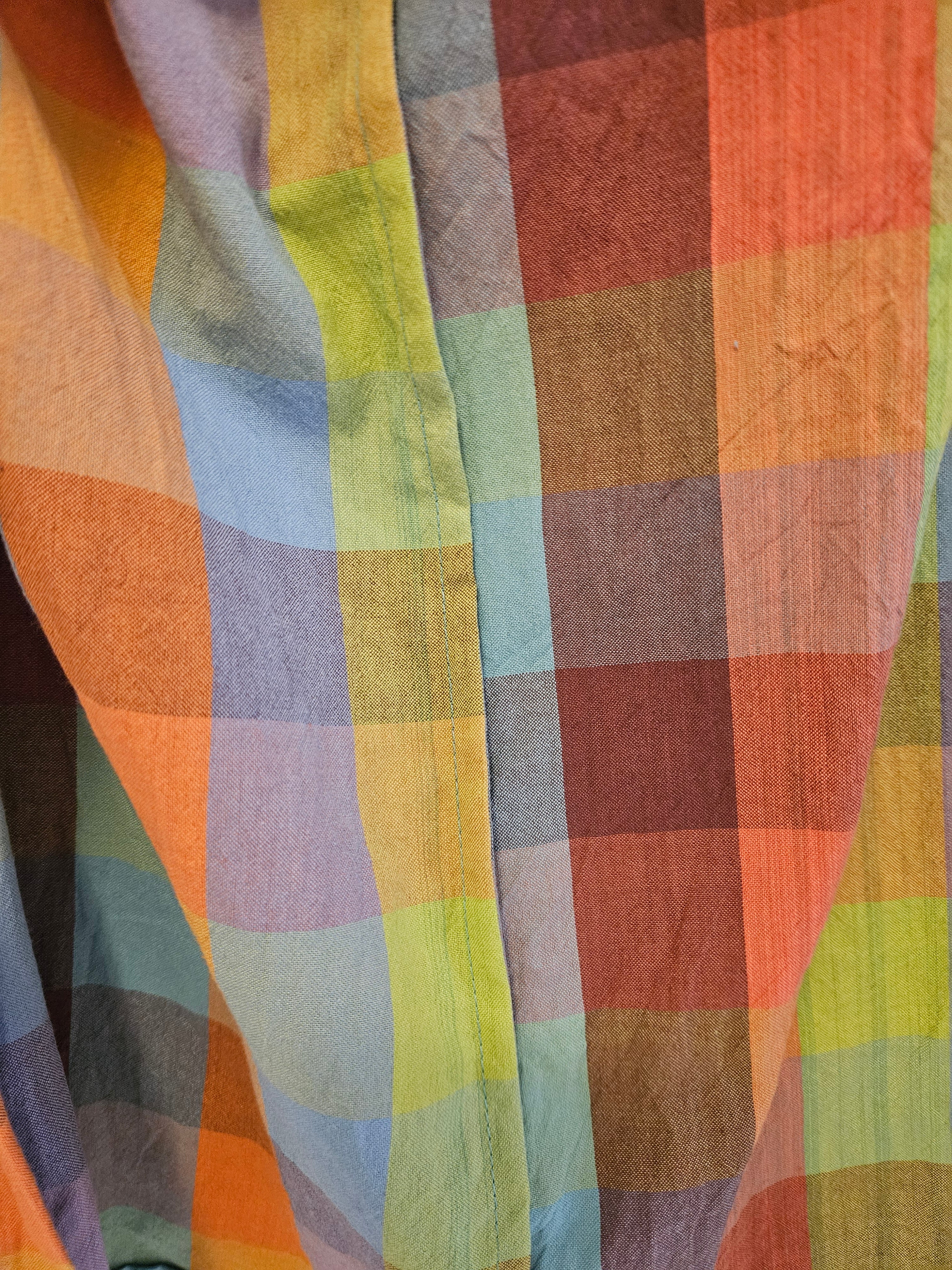 Dressing Gown Lightweight 100% Cotton Colourful check