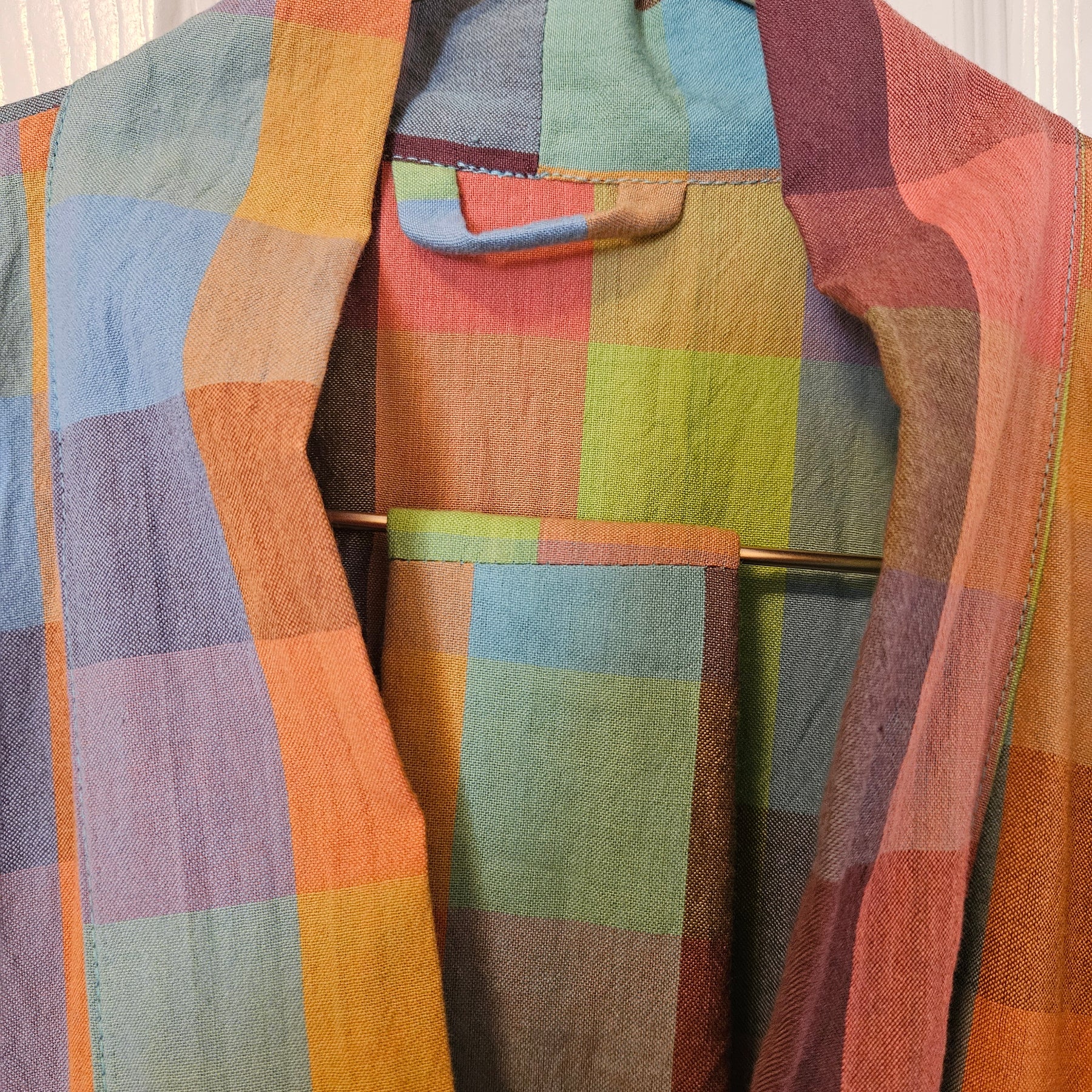 Dressing Gown Lightweight 100% Cotton Colourful check