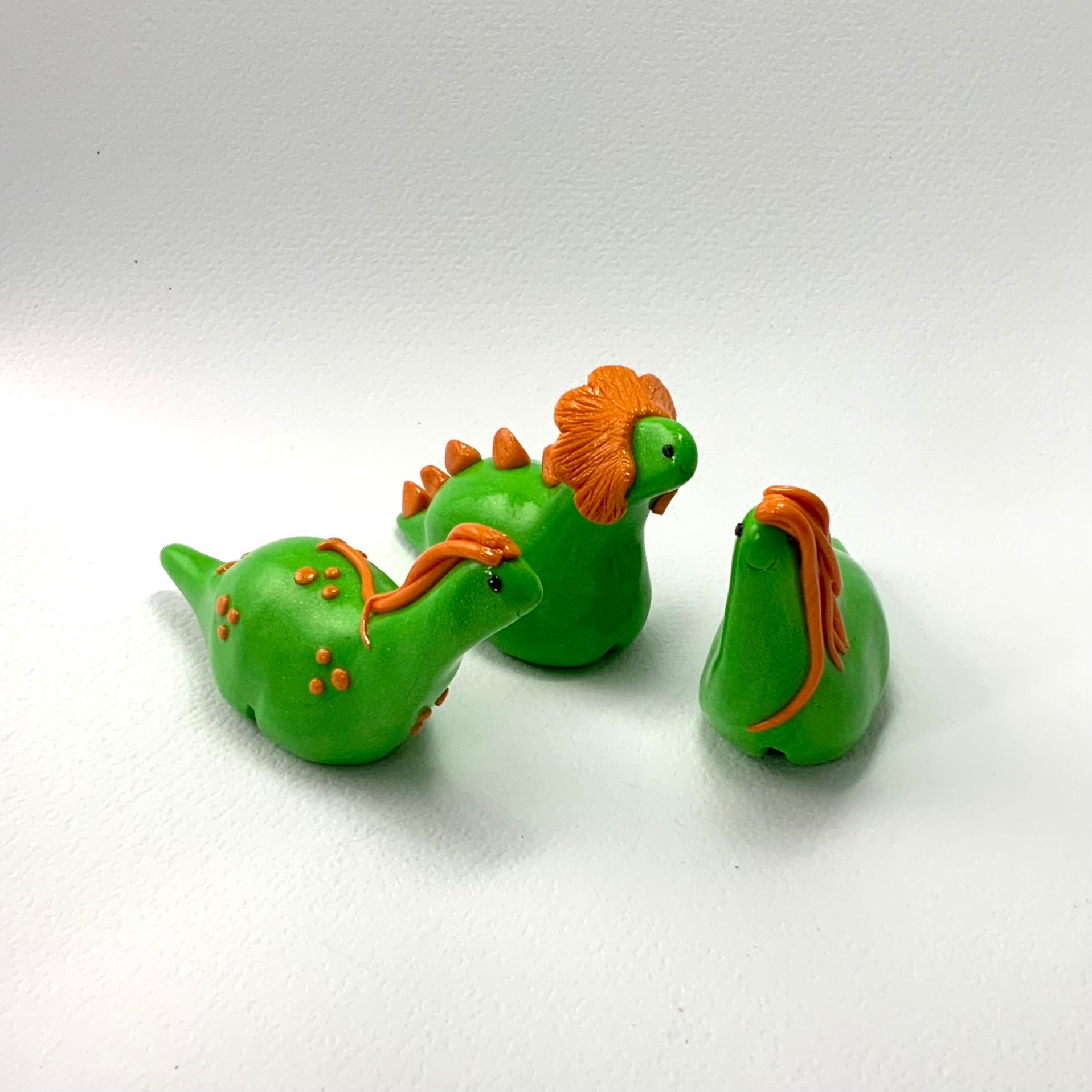 TINY TERRORS DINO TRIO – Handmade Polymer Clay Mini Dino Figurines – Cute Desk Decor - Choose Your Favourite Set
