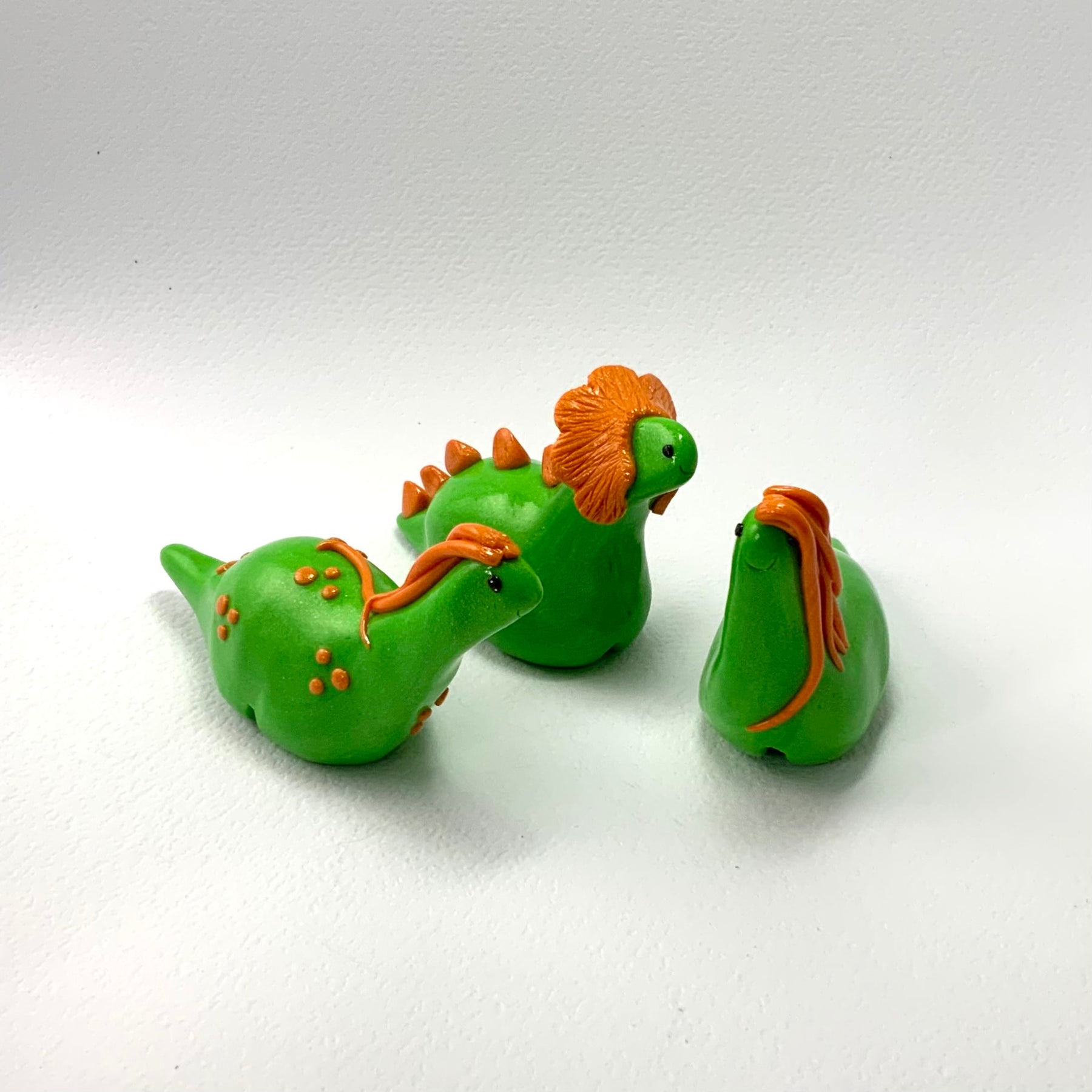 TINY TERRORS DINO TRIO – Handmade Polymer Clay Mini Dino Figurines – Cute Desk Decor - Choose Your Favourite Set