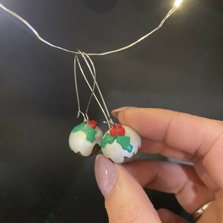 Christmas Pud Dangle Earrings