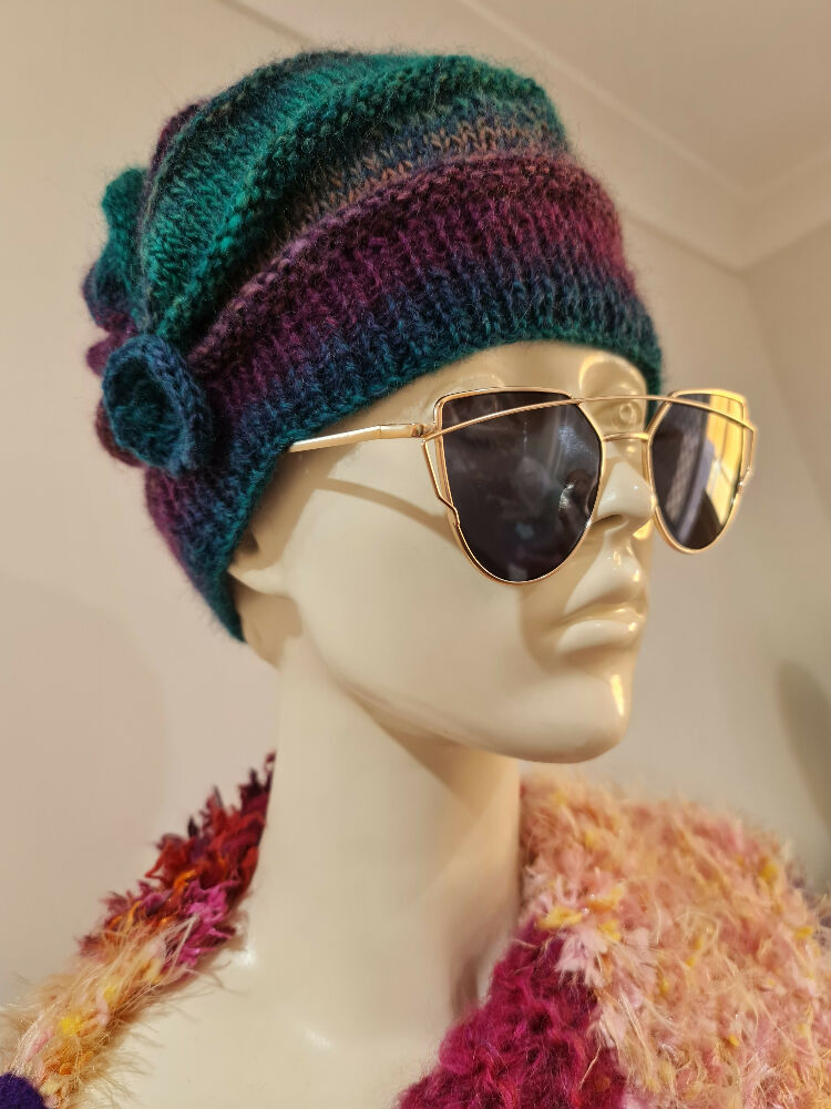 CLOCHE HAT purple & aqua (3)