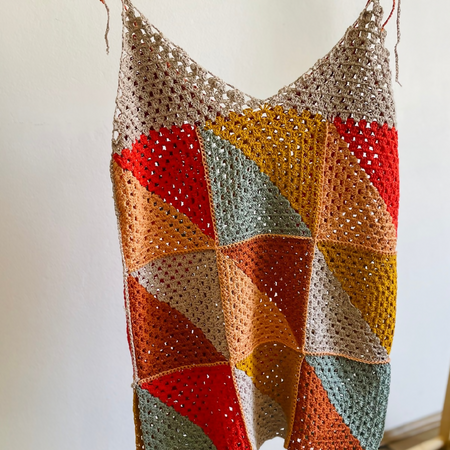 Stunning Cotton Granny Square Crochet Top