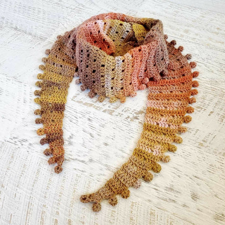 Ladies Scarf | Vintage | Handmade | Crochet | Autumn Tones