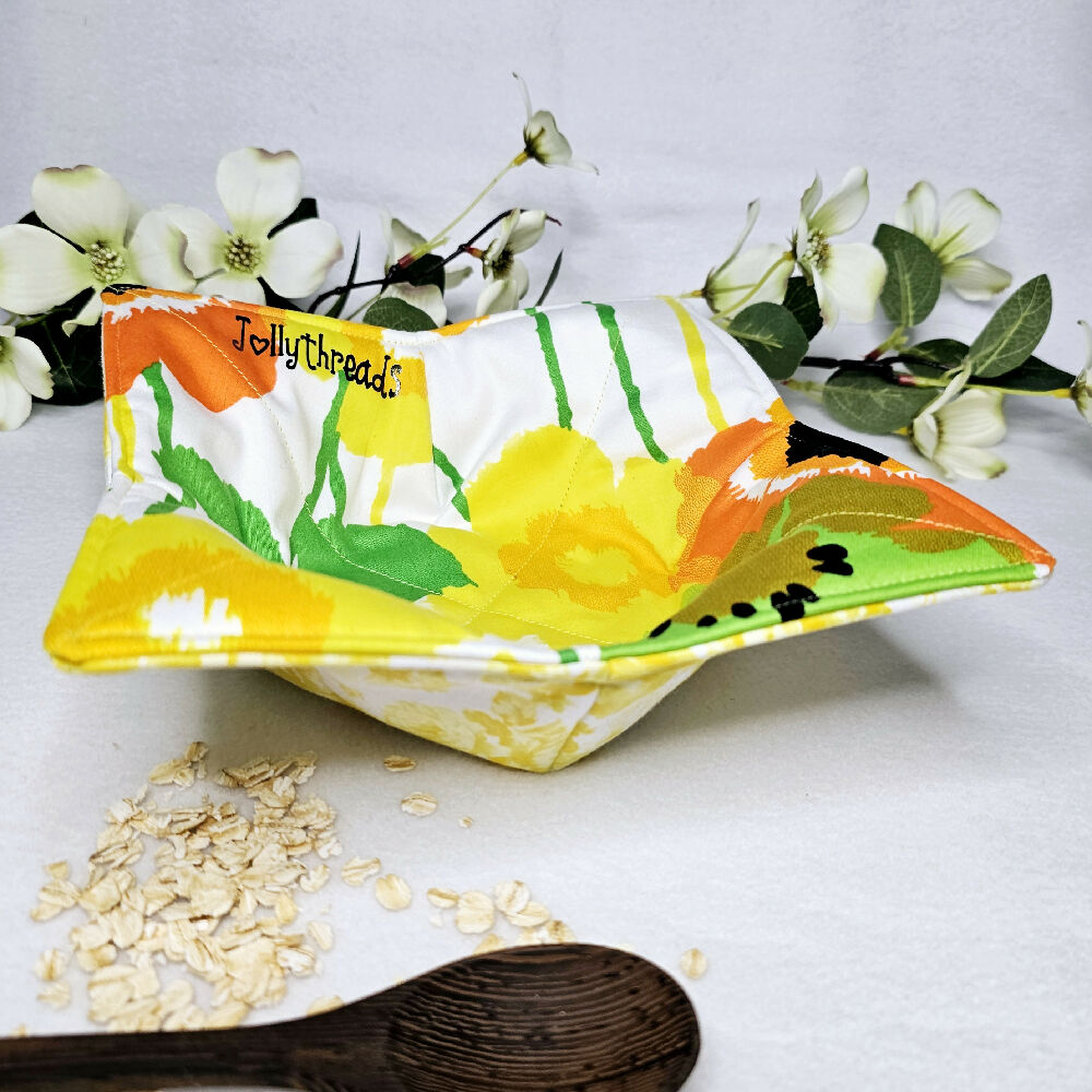 Hot/Cold Cozy Bowl Holder - Sunny Flowers