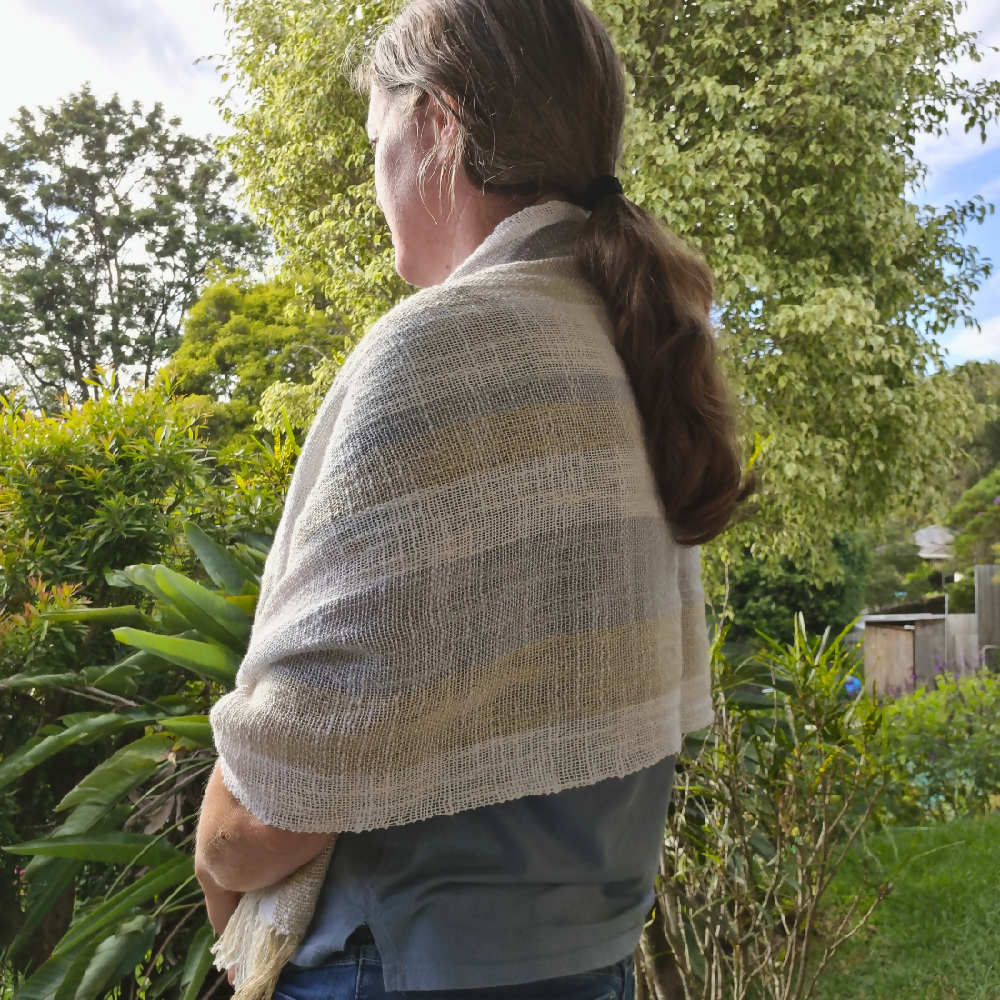 australian-artist-handmade-handwoven-cotton-white-cream-grey-shawl-scarf-1