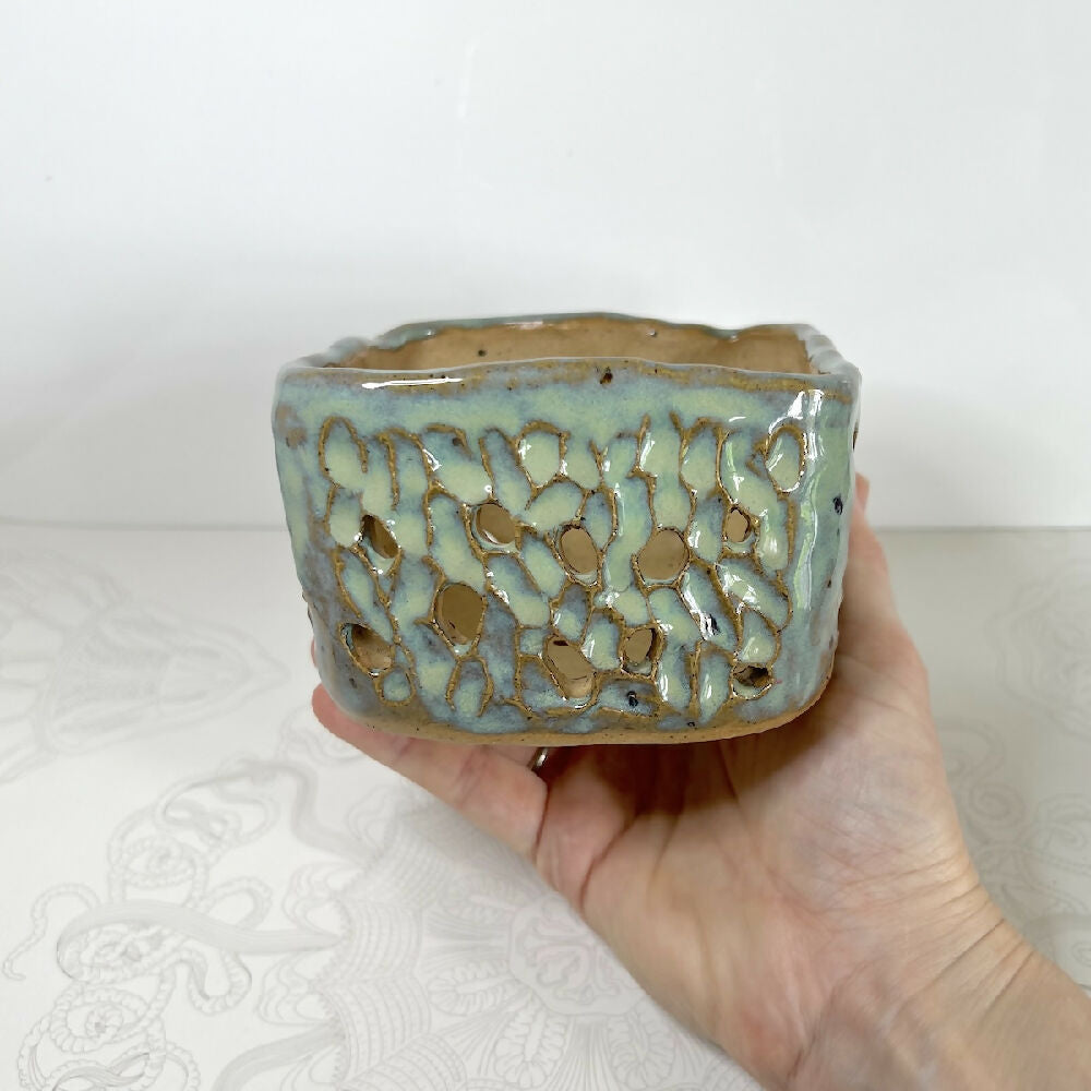 Square pot turquoise size