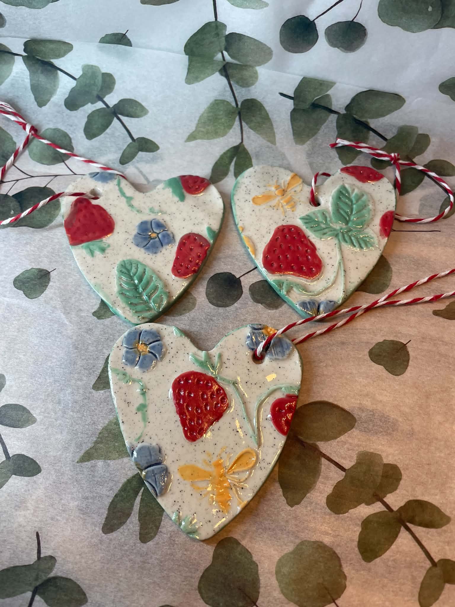 Christmas Strawberry heart decorations