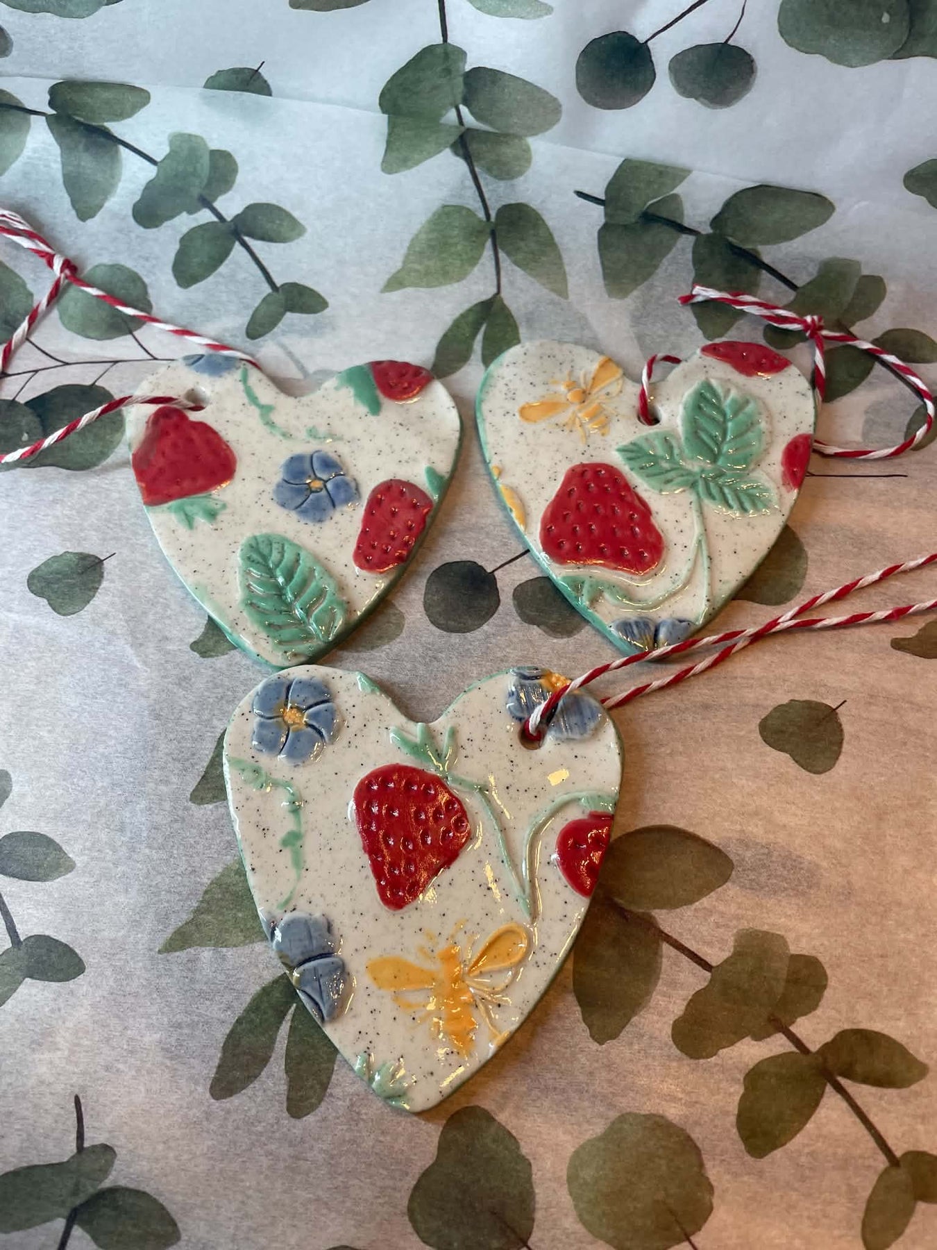 Christmas Strawberry heart decorations