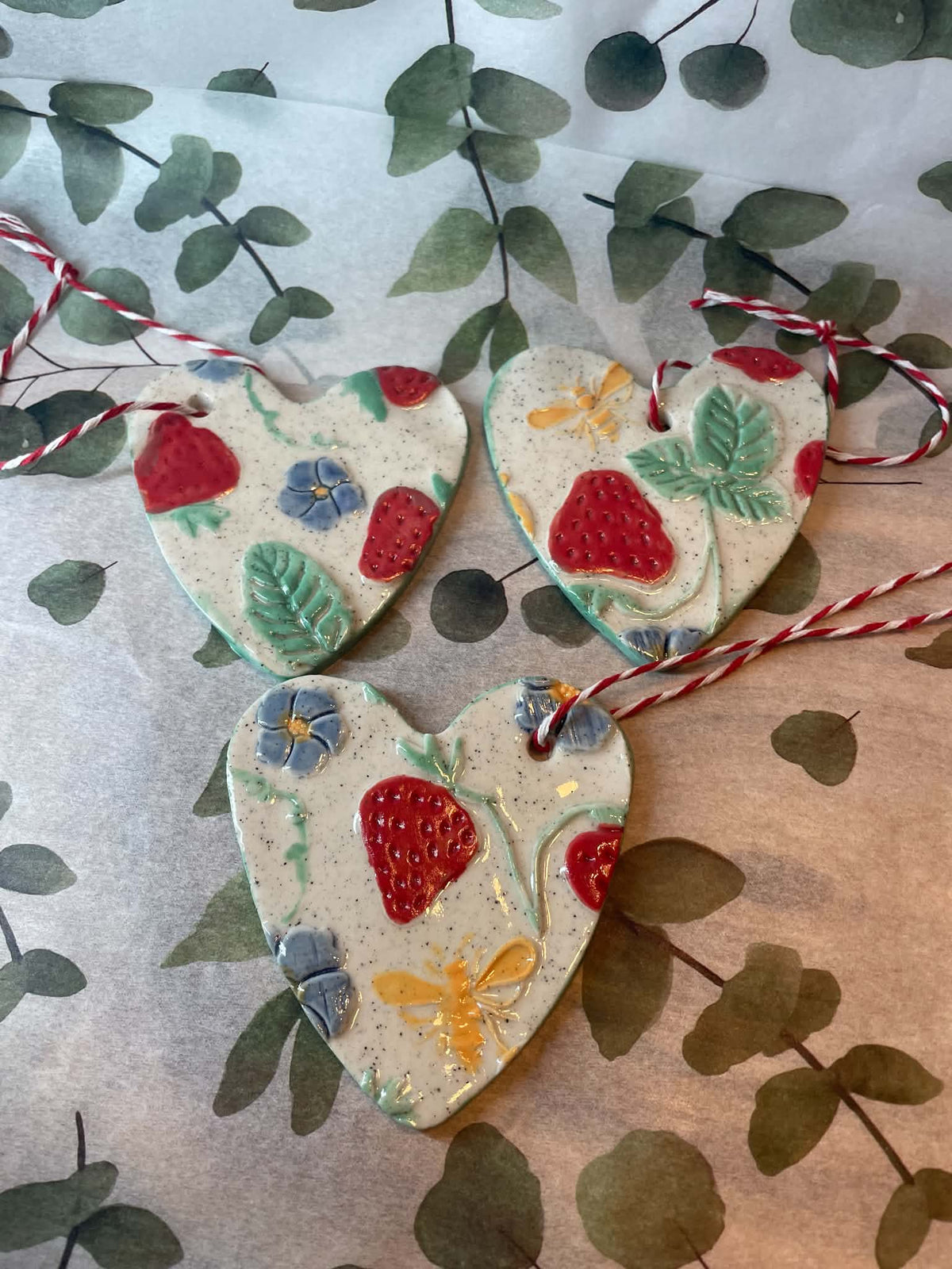 Christmas Strawberry heart decorations