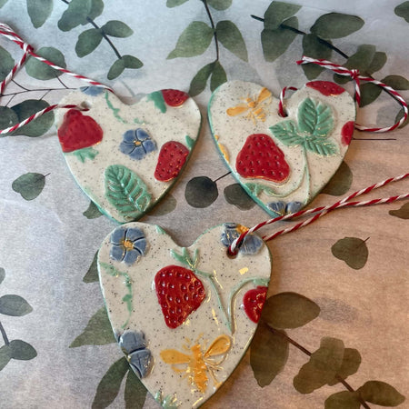 Christmas Strawberry heart decorations