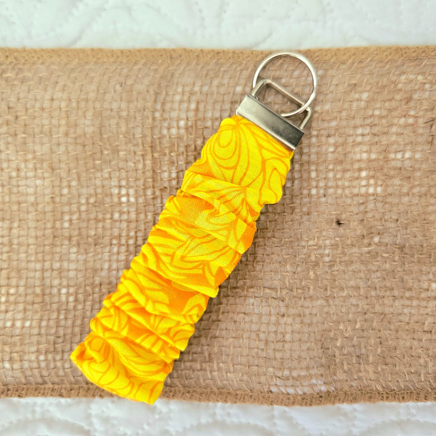 Scrunchie wristlet key fob