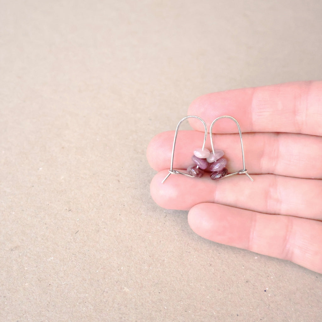 Handcrafted Ombre Pink Tourmaline Earrings - October Birthstone