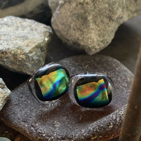 Dichroic glass earrings