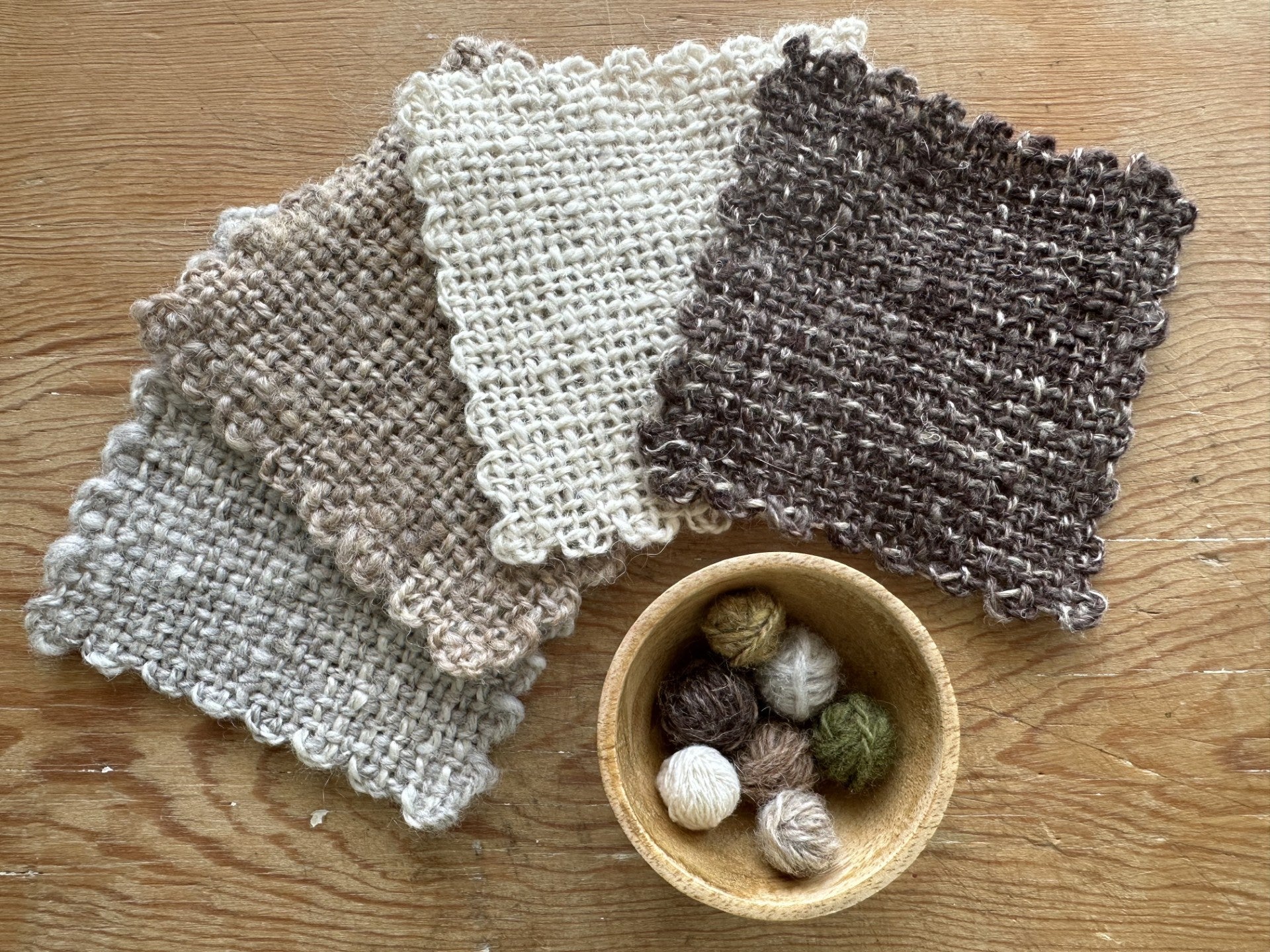 Small Handspun Natural Fibre Mats or Coasters