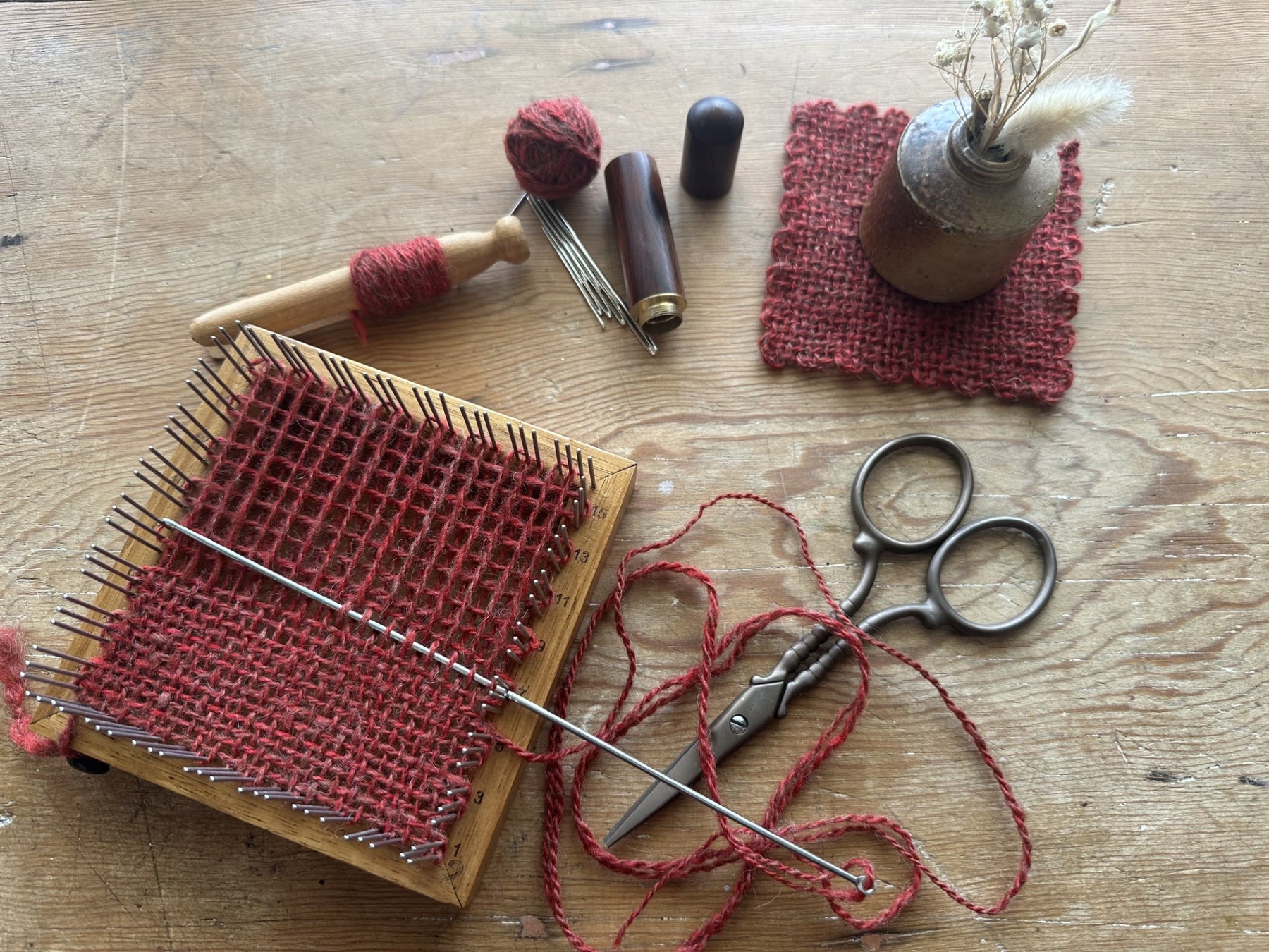 Small Handspun Natural Fibre Mats or Coasters