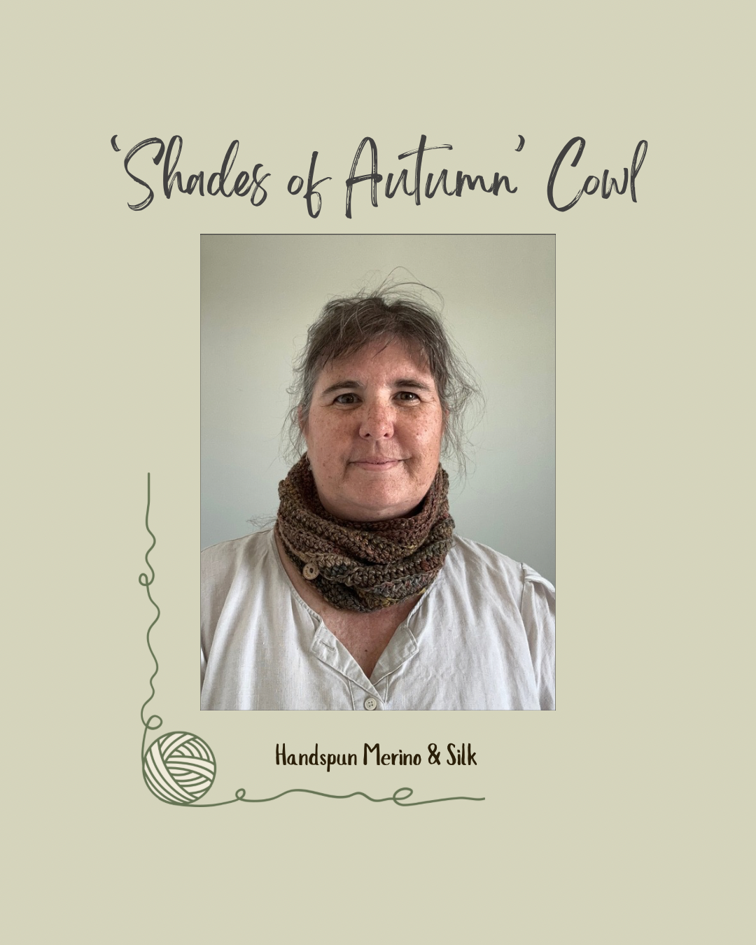 Handspun 'Shades of Autumn' Merino & Silk Crocheted Cowl or Neck Warmer