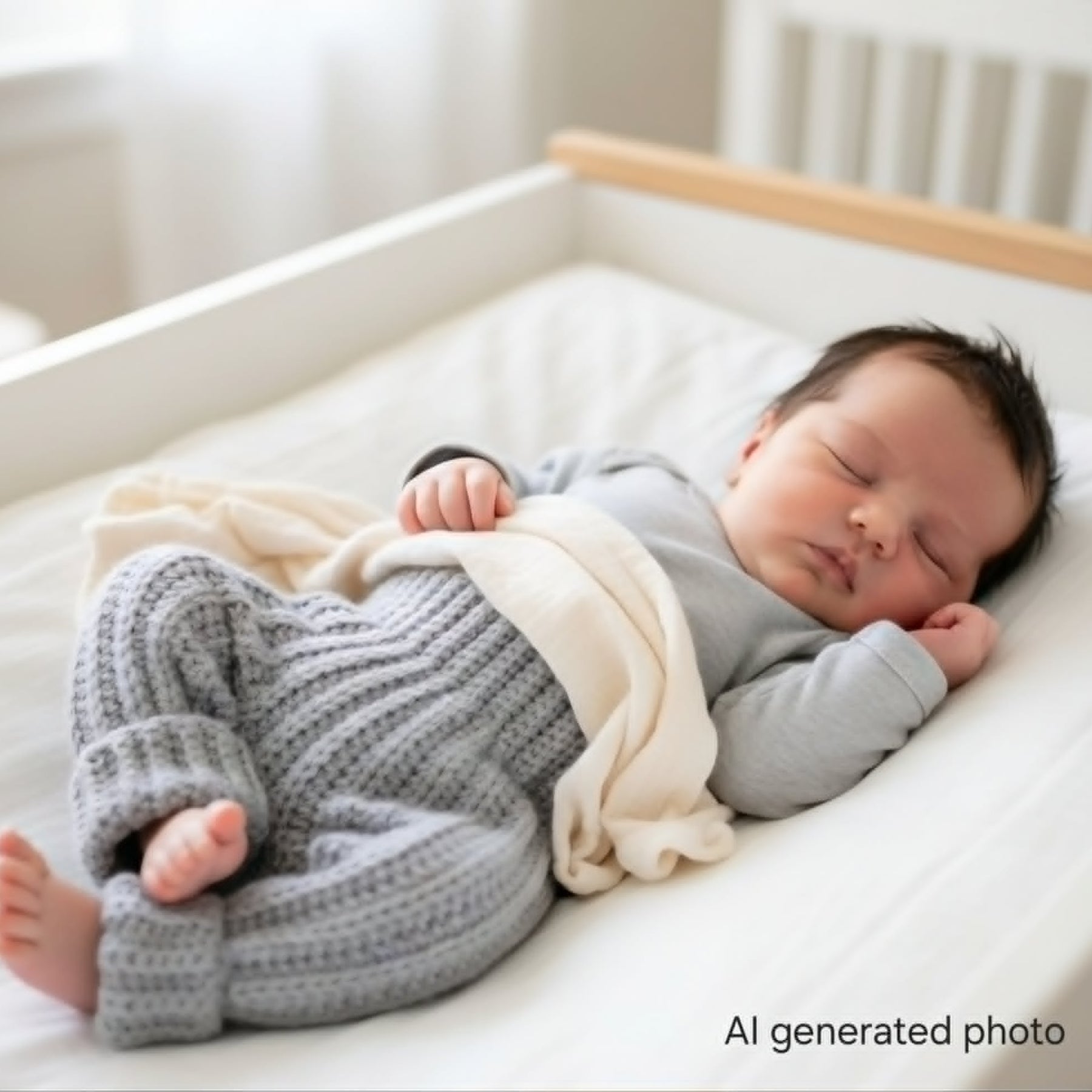 Baby Cuff Pants | Pale Grey | Newborn | Handmade | Crocheted | 0-3 months