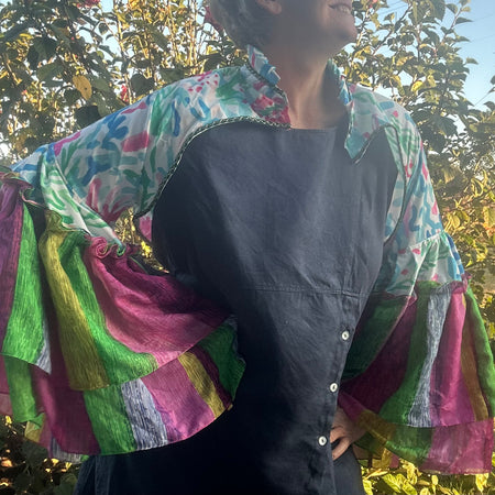 Upcycled Colourful Bolero Topper Full Sleeves