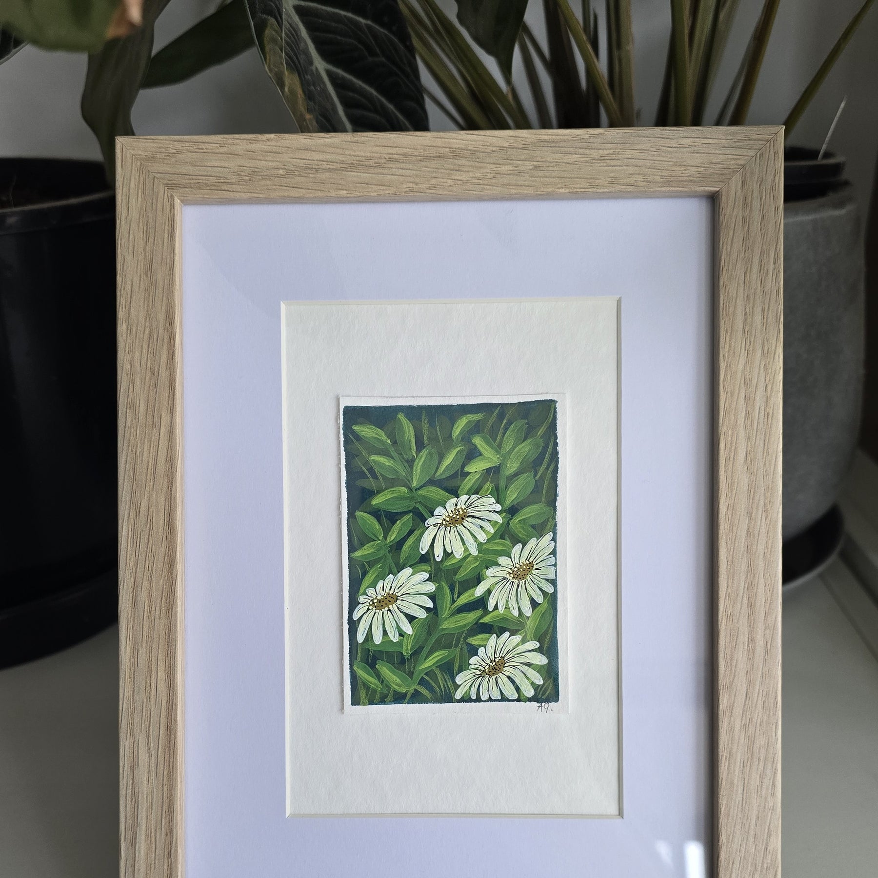 ACEO "Daisies #1" Mini Gouache 2.5x3.5 inches
