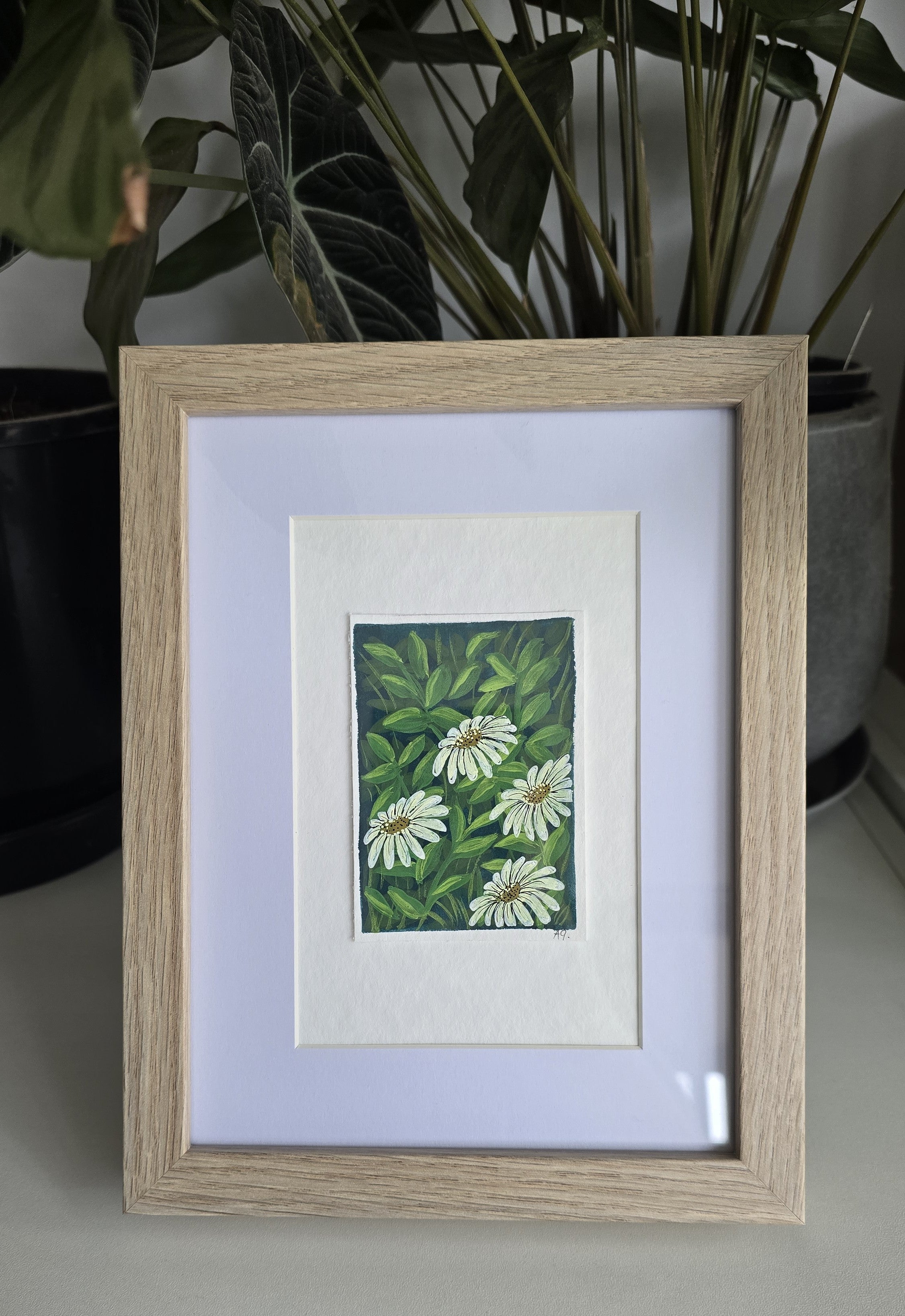 ACEO "Daisies #1" Mini Gouache 2.5x3.5 inches