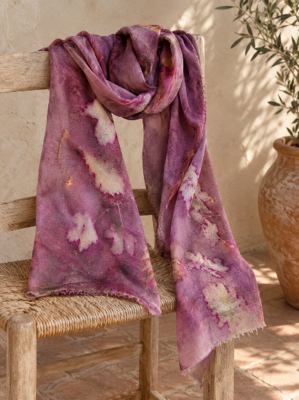 Wandered Leaf Eco-Printed Silk Scarf