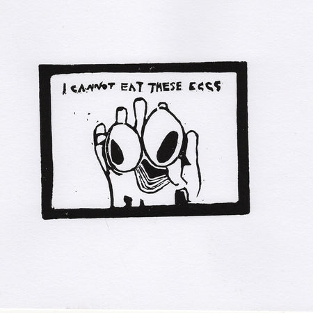Eggs lino - A6 original lino print