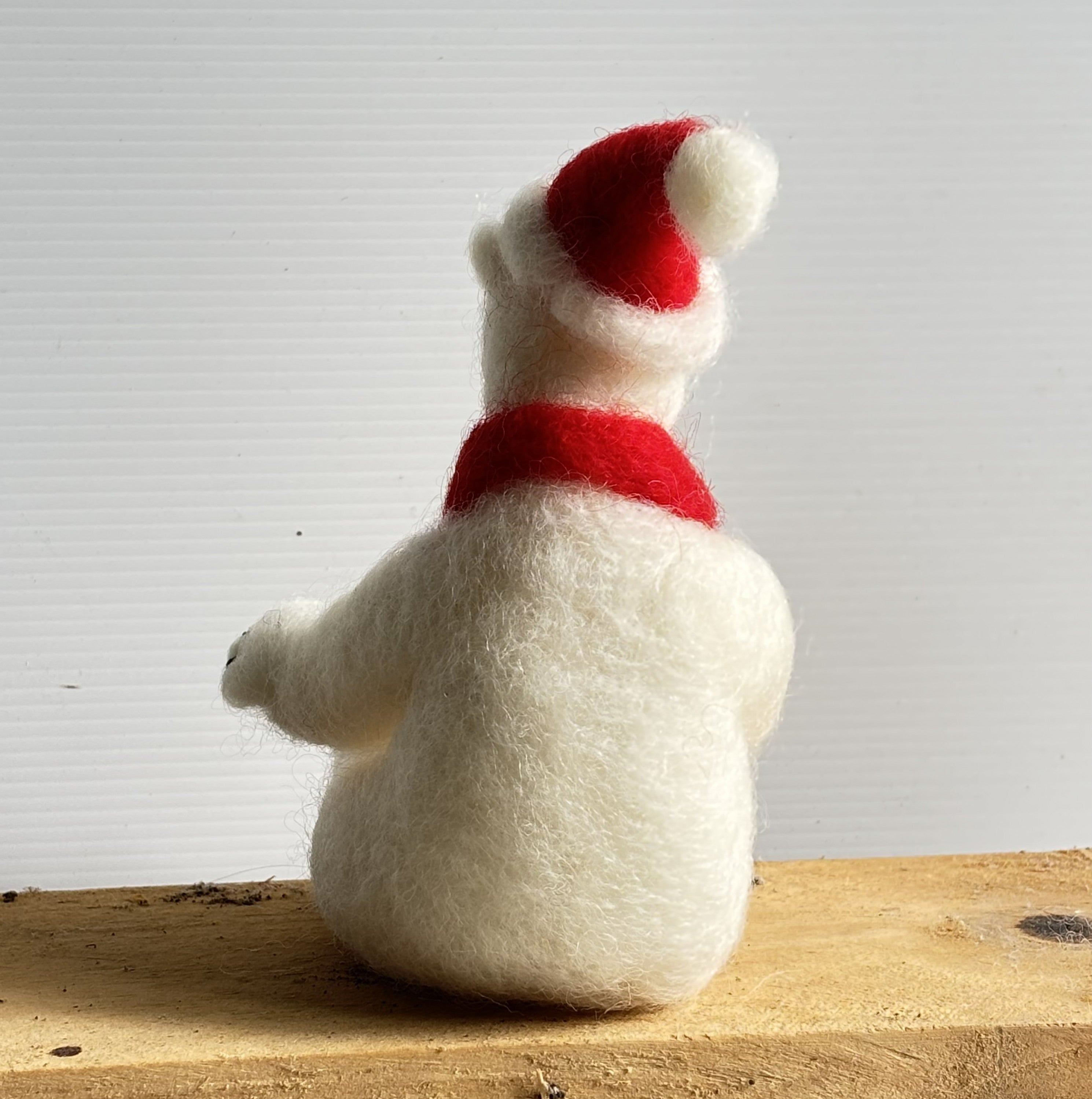 Christmas Polar Bear needle felt art animal decoration