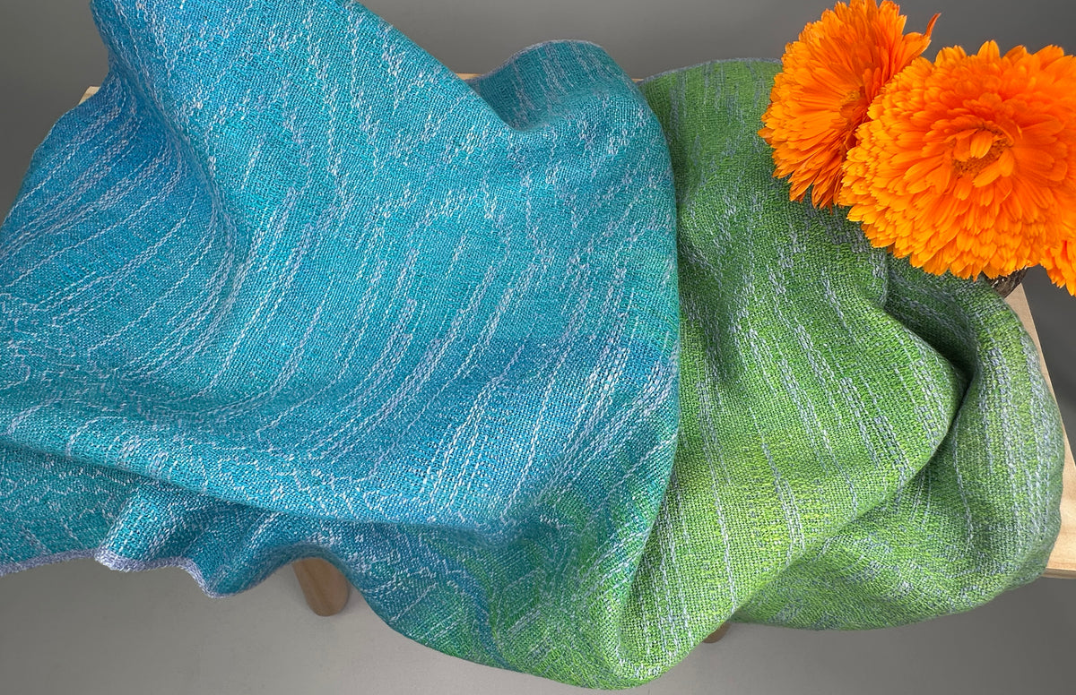 Hand-Dyed and Handwoven Linen/Cotton Tea Towels (Lilac Weft)