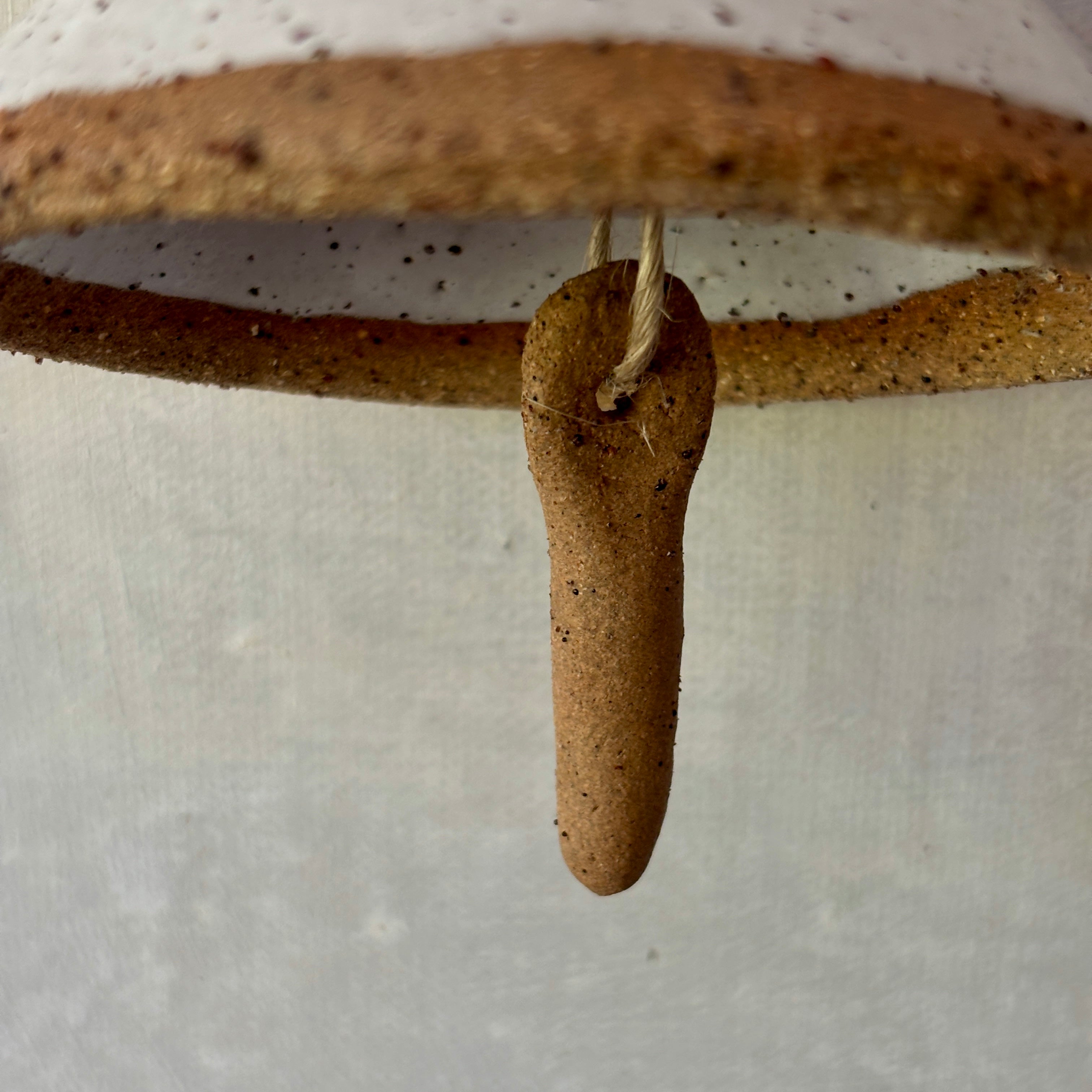 Rustic Ceramic Christmas Bell - White Glaze