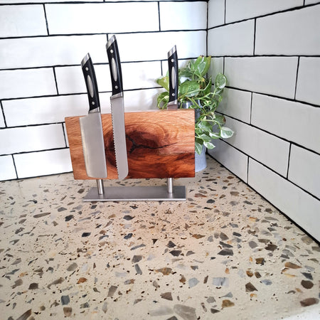 Handmade Wooden Magnetic Knife Block
