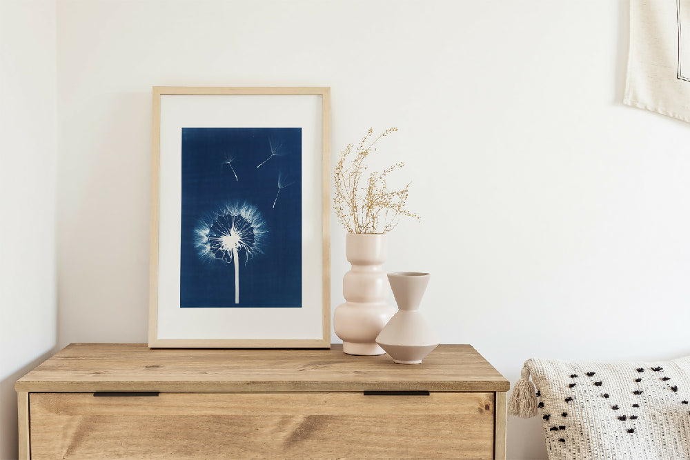 Cyanotype Art - Blue Bower Art - _0016_Dandelion Wishes