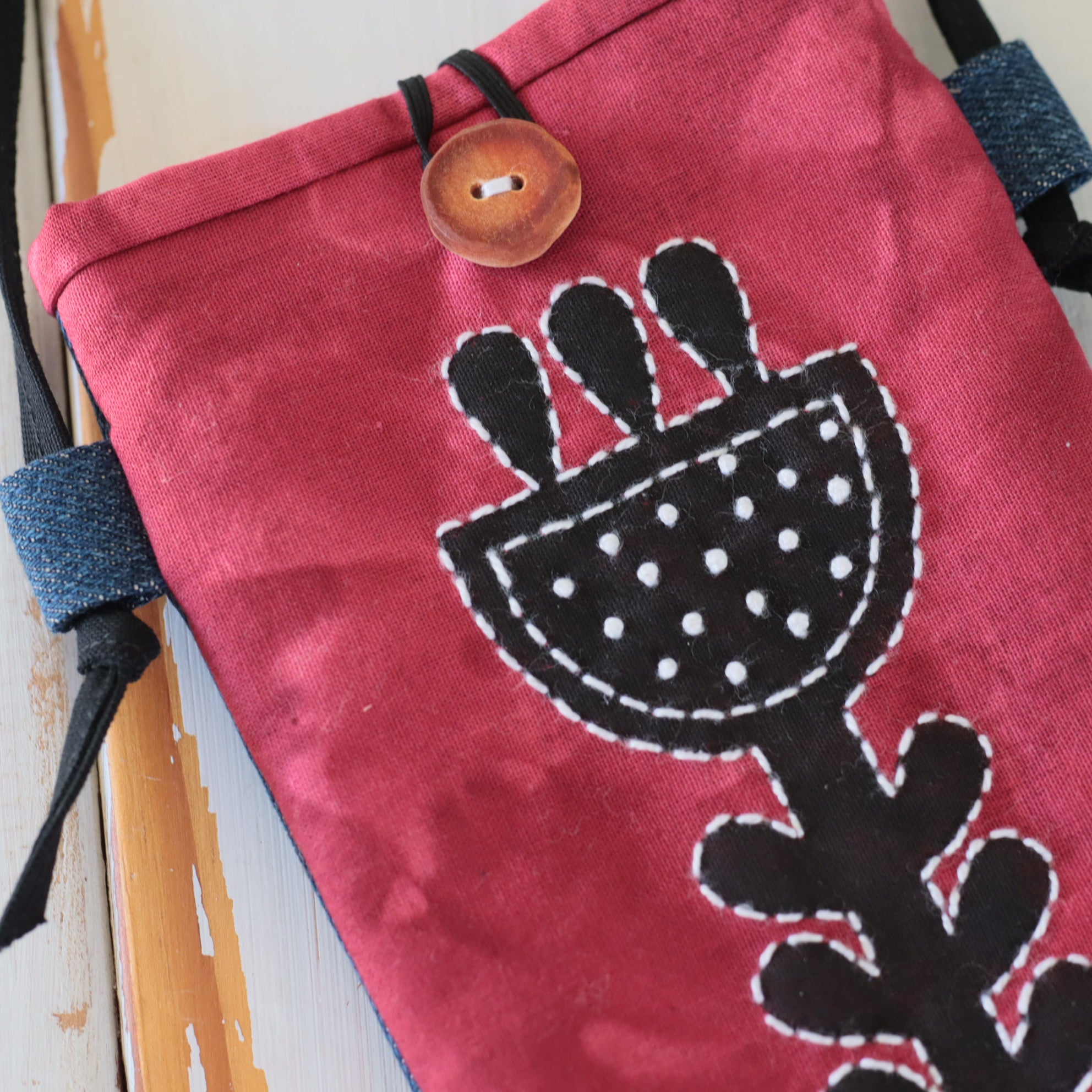Had Dyed Block Printed Phone pouches, Crossbody Phone bags
